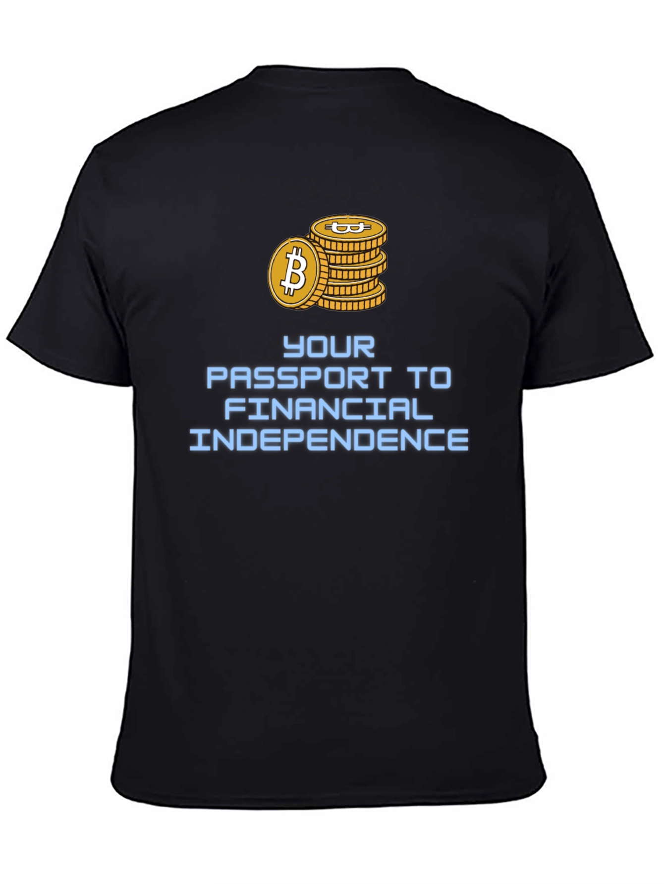 Black Bitcoin Financial Independence T-Shirt view 4