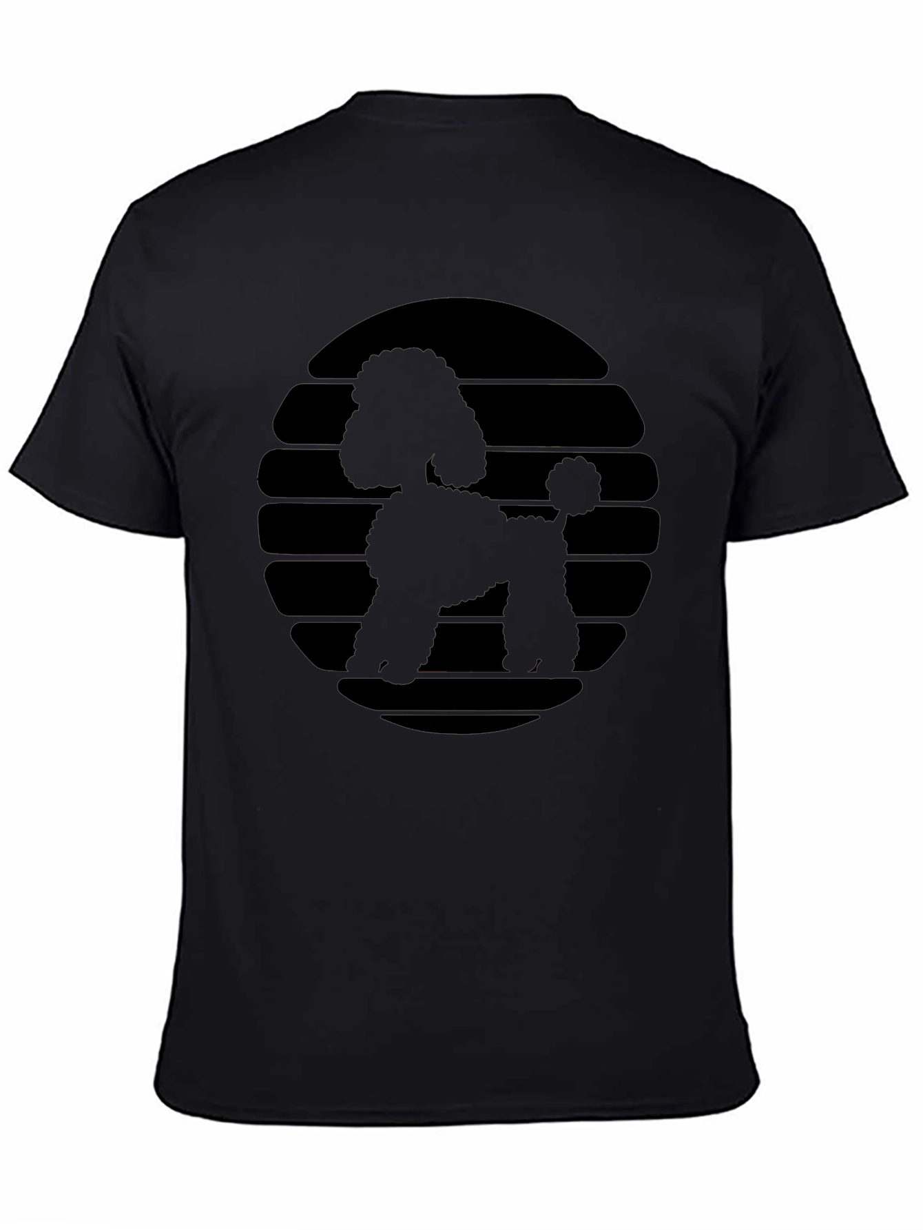 Black Retro Poodle Graphic Tee - Black view 4