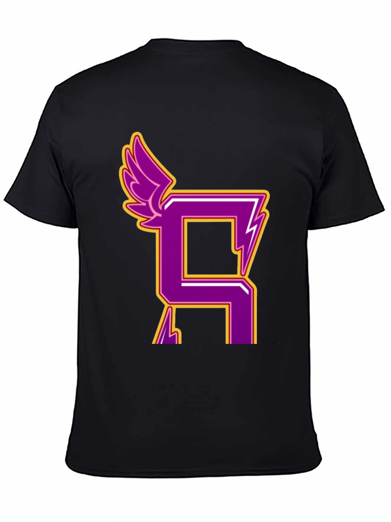 Black Winged Letter Graphic Tee - Unisex view 4