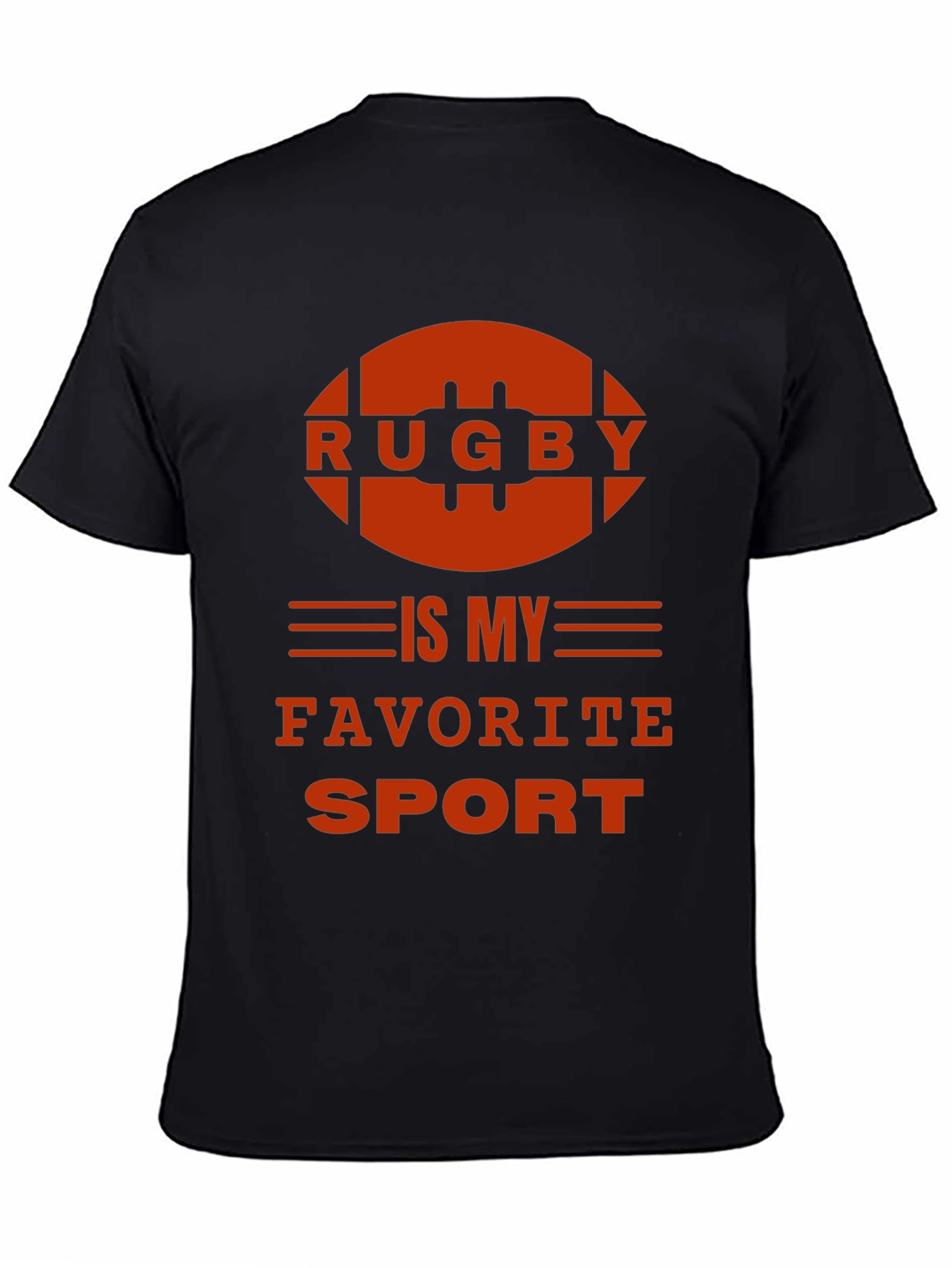 Black Rugby is My Favorite Sport T-Shirt view 4