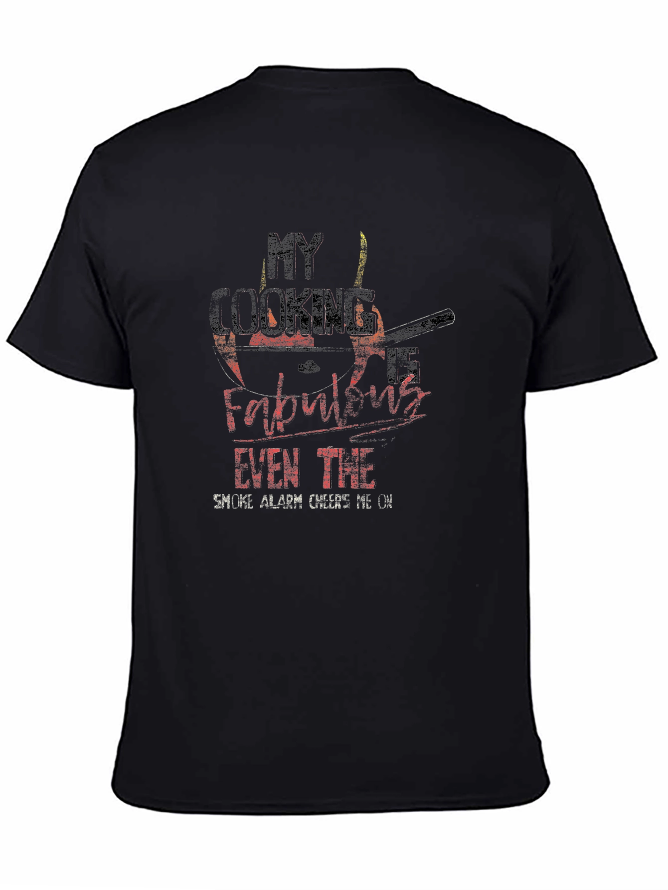 Black Funny Cooking T-Shirt - My Cooking is Fabulous view 4