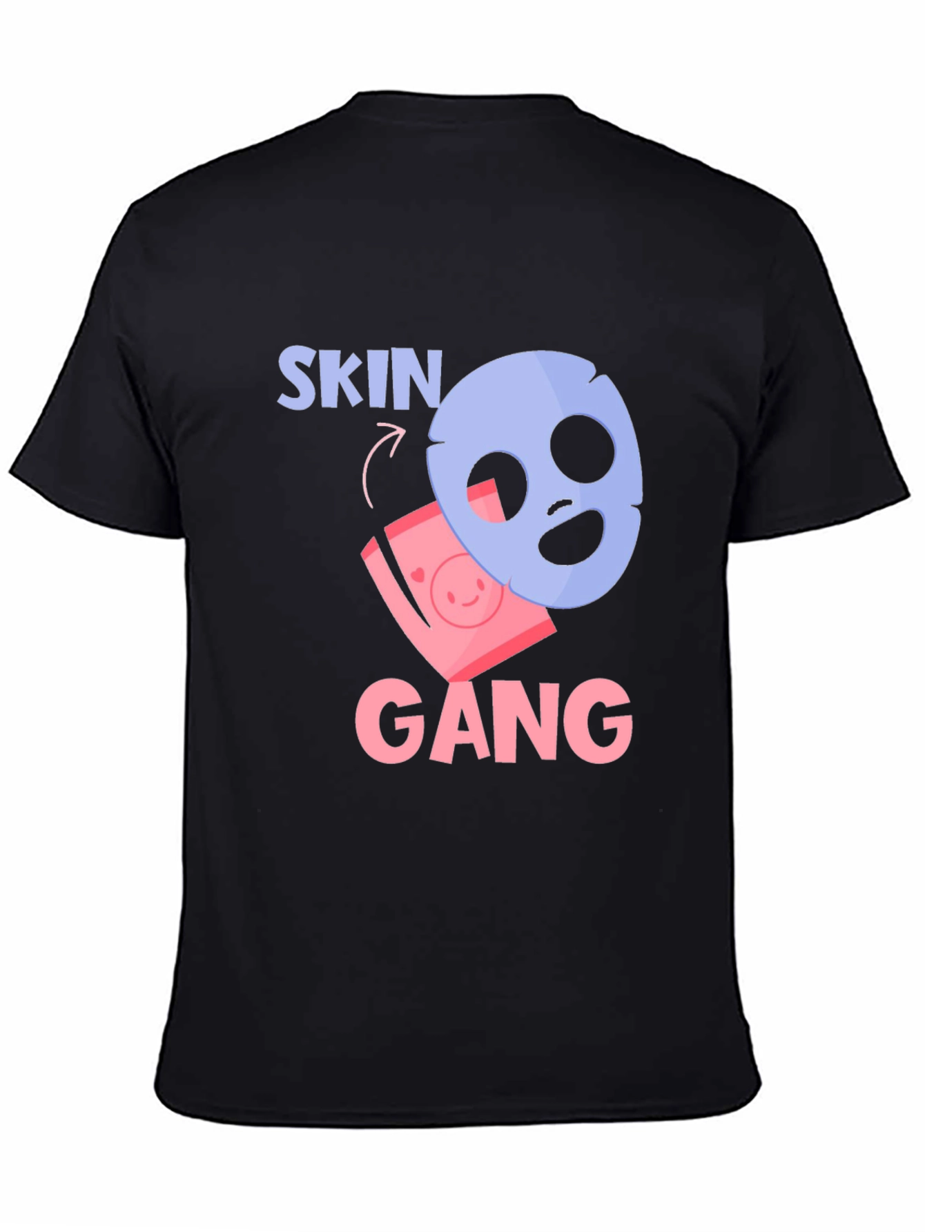 Black Skin Gang T-Shirt - Funny Beauty Mask Tee view 4