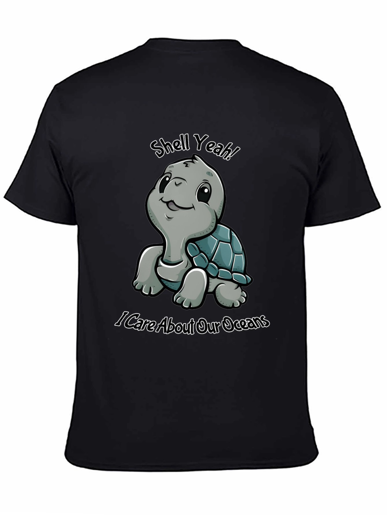 Black Shell Yeah! Ocean Conservation Graphic T-Shirt view 4