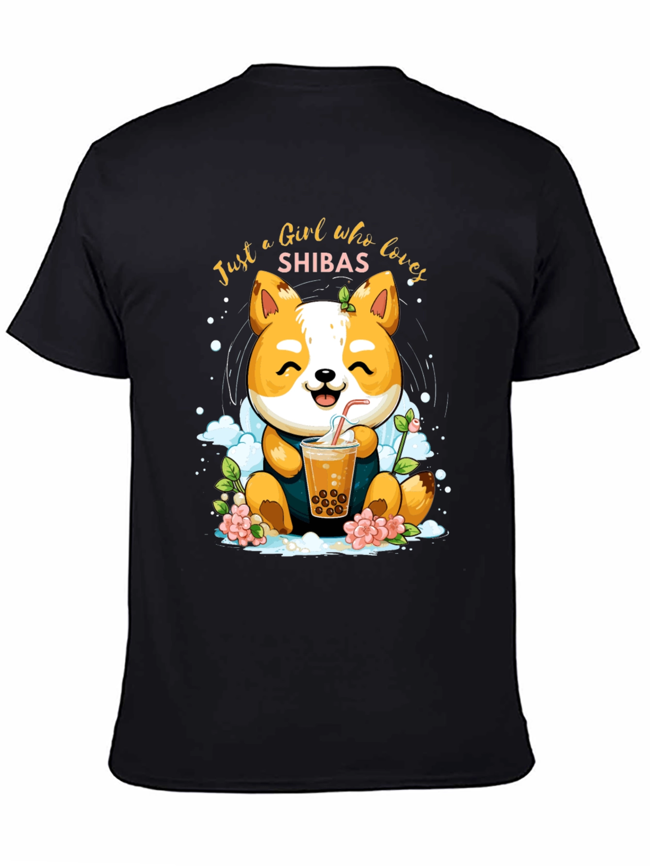 Black Girl Who Loves Shibas T-Shirt view 4