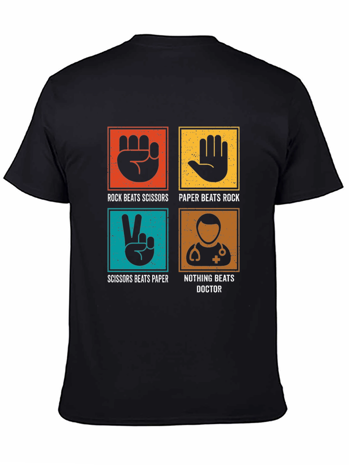 Black Rock Paper Scissors Doctor Tee - Funny Medical T-Shirt view 4