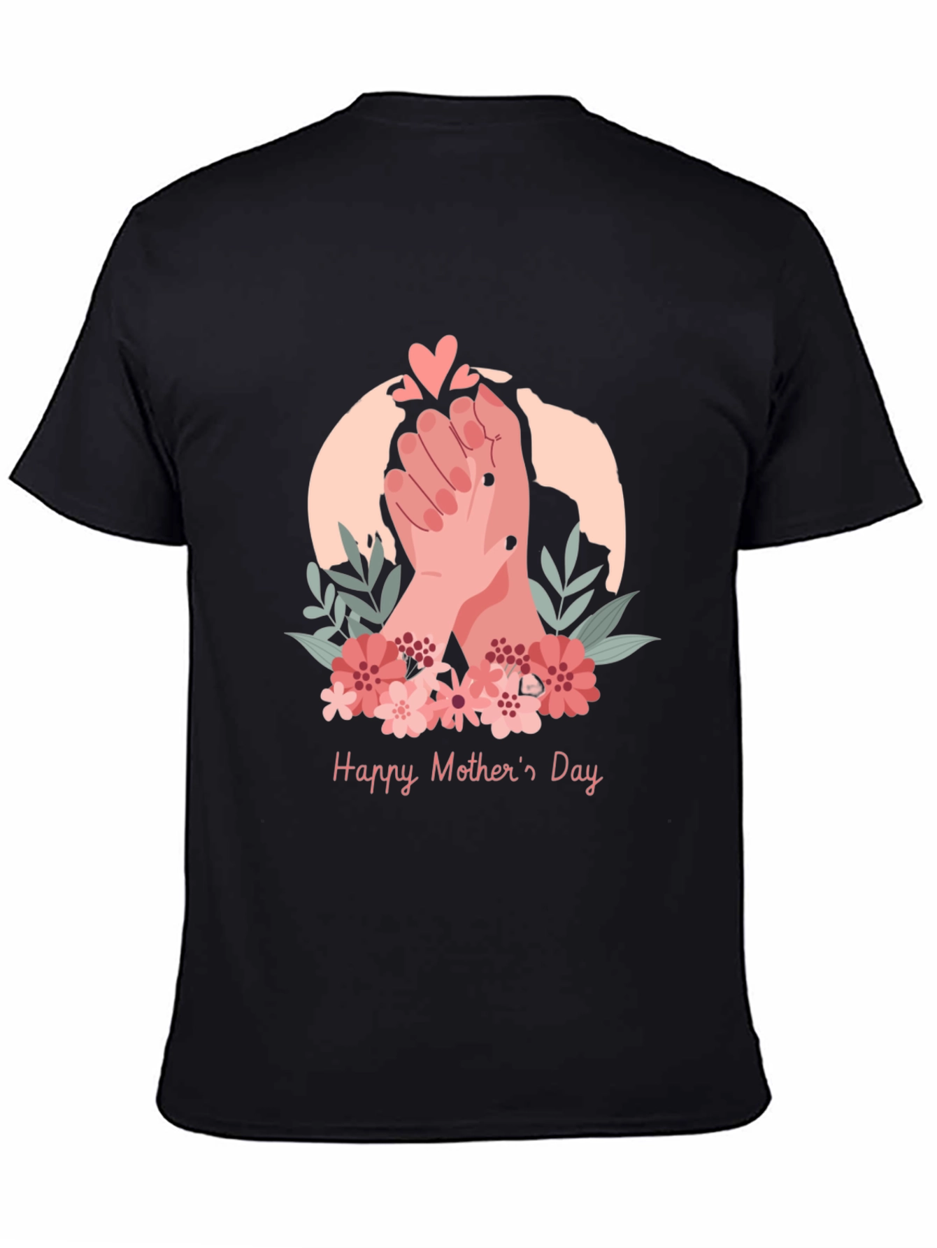 Black Happy Mother's Day T-shirt view 4