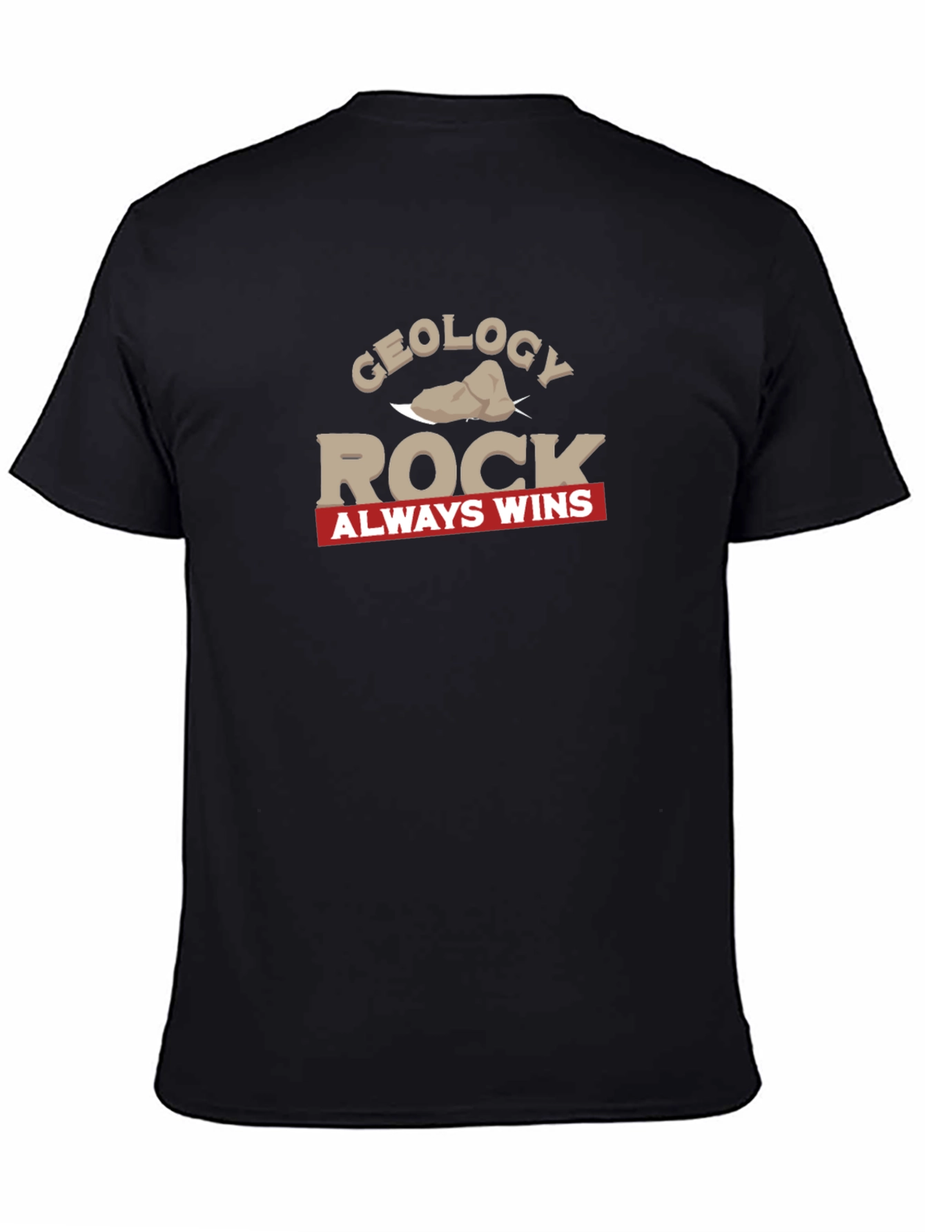 Black Geology Rock Always Wins Graphic T-Shirt view 4