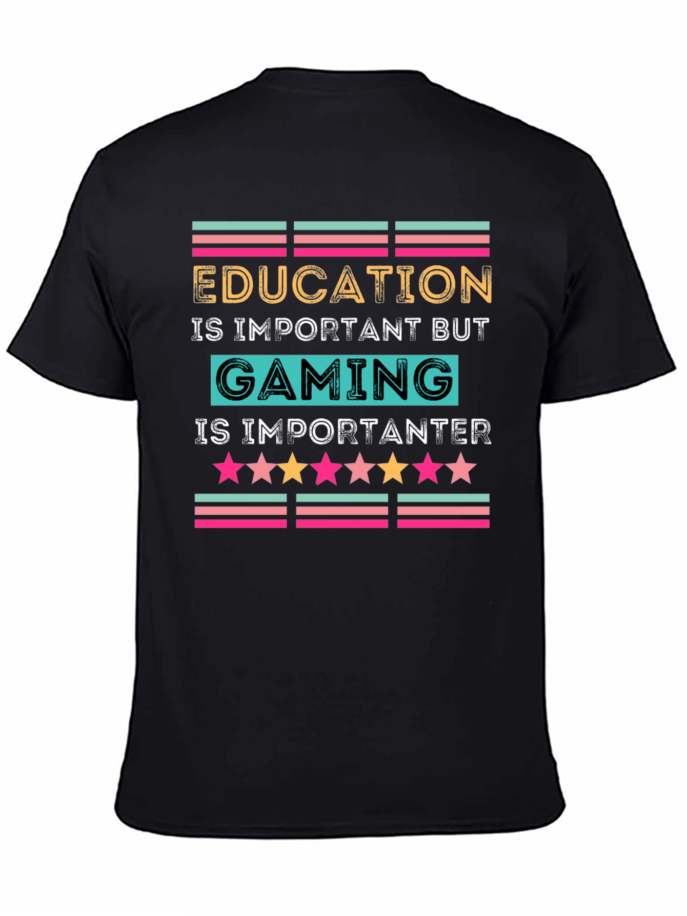 Black Gaming is Importanter T-Shirt view 4