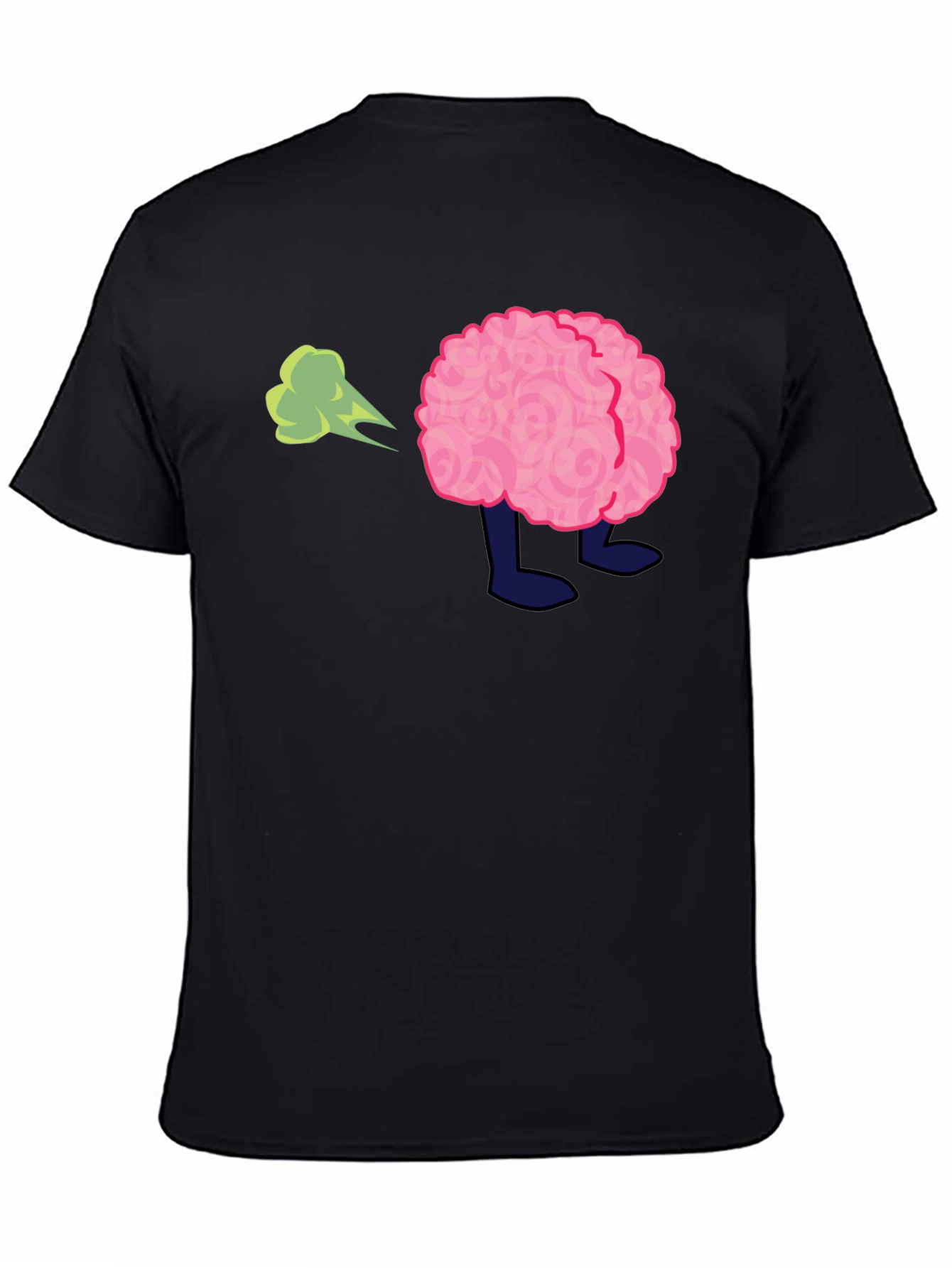 Black Funny Brain Fart T-Shirt - Adult Humor Tee view 4