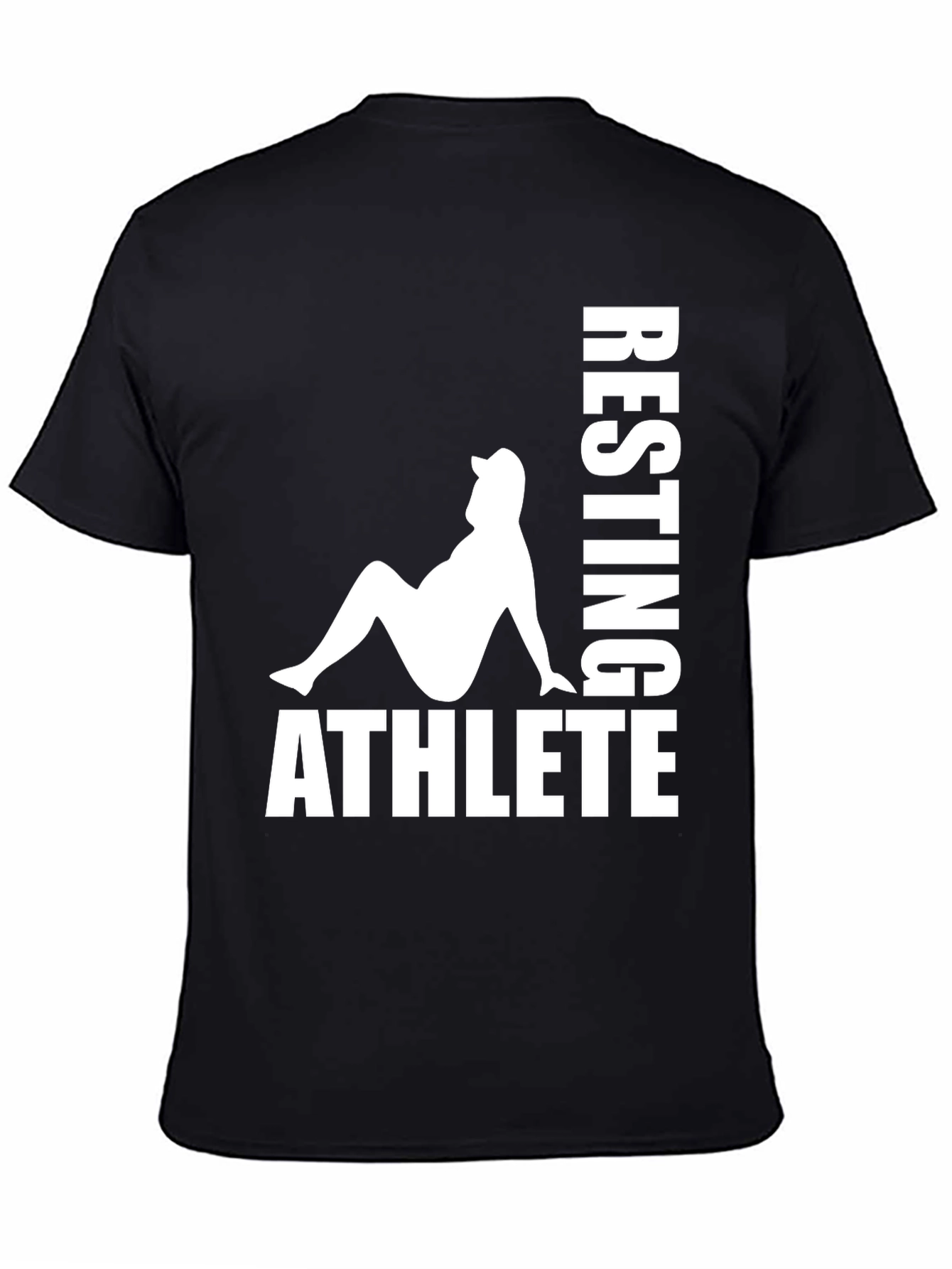Black Resting Athlete Graphic T-Shirt - Black view 4