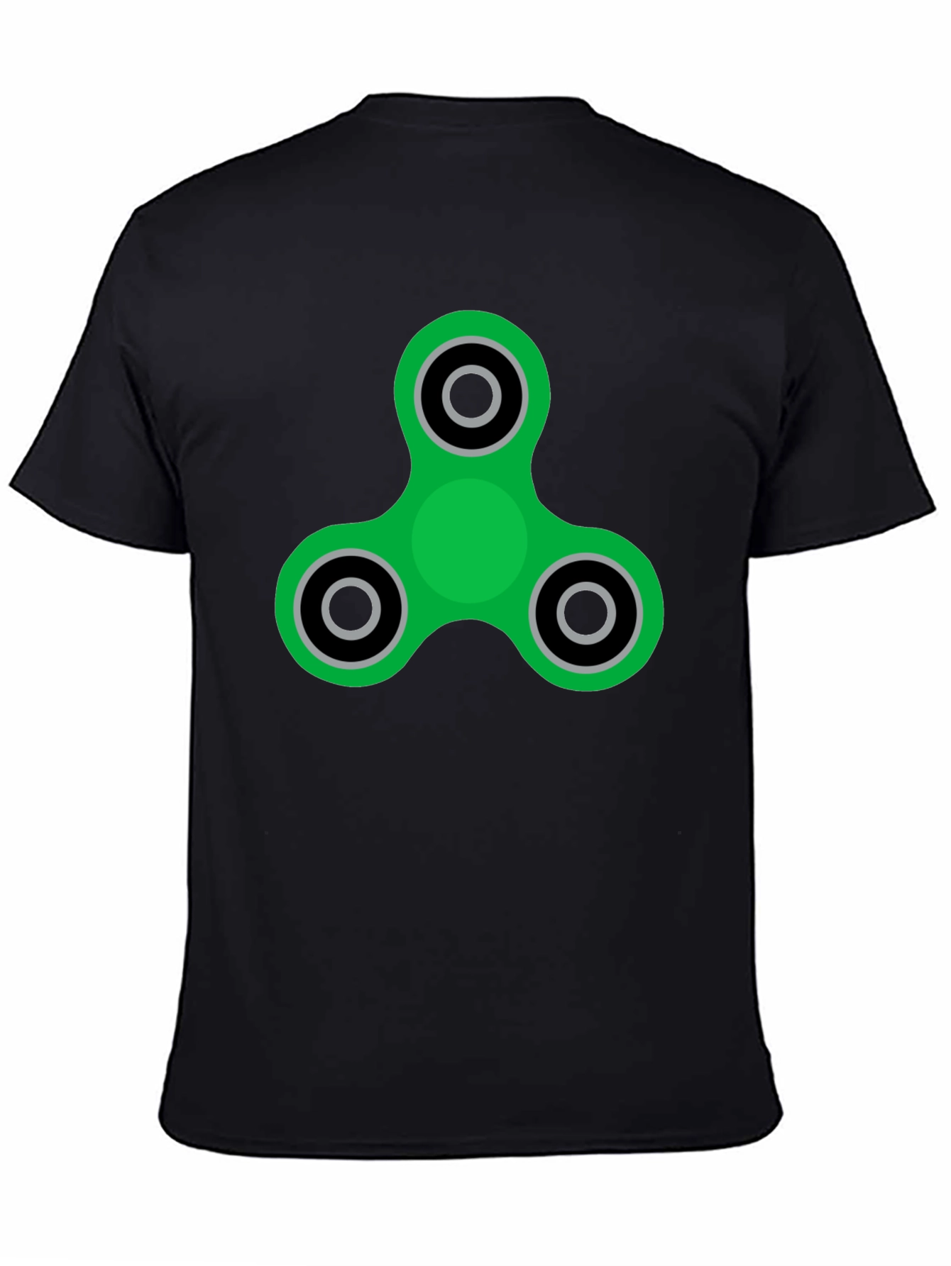 Black Fidget Spinner Graphic Tee - Black Cotton Blend view 4