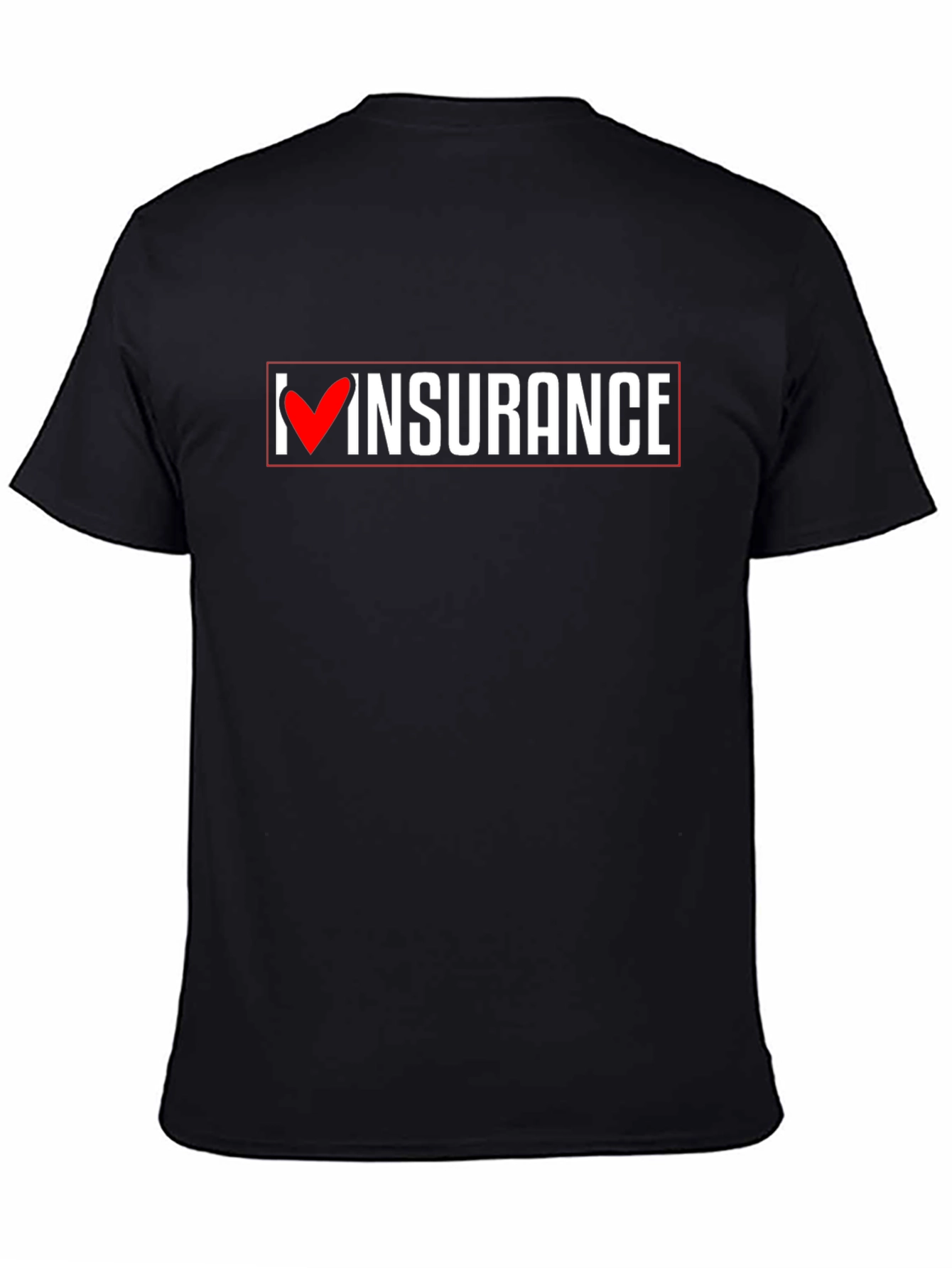 Black I Heart Insurance Black Cotton T-Shirt view 4