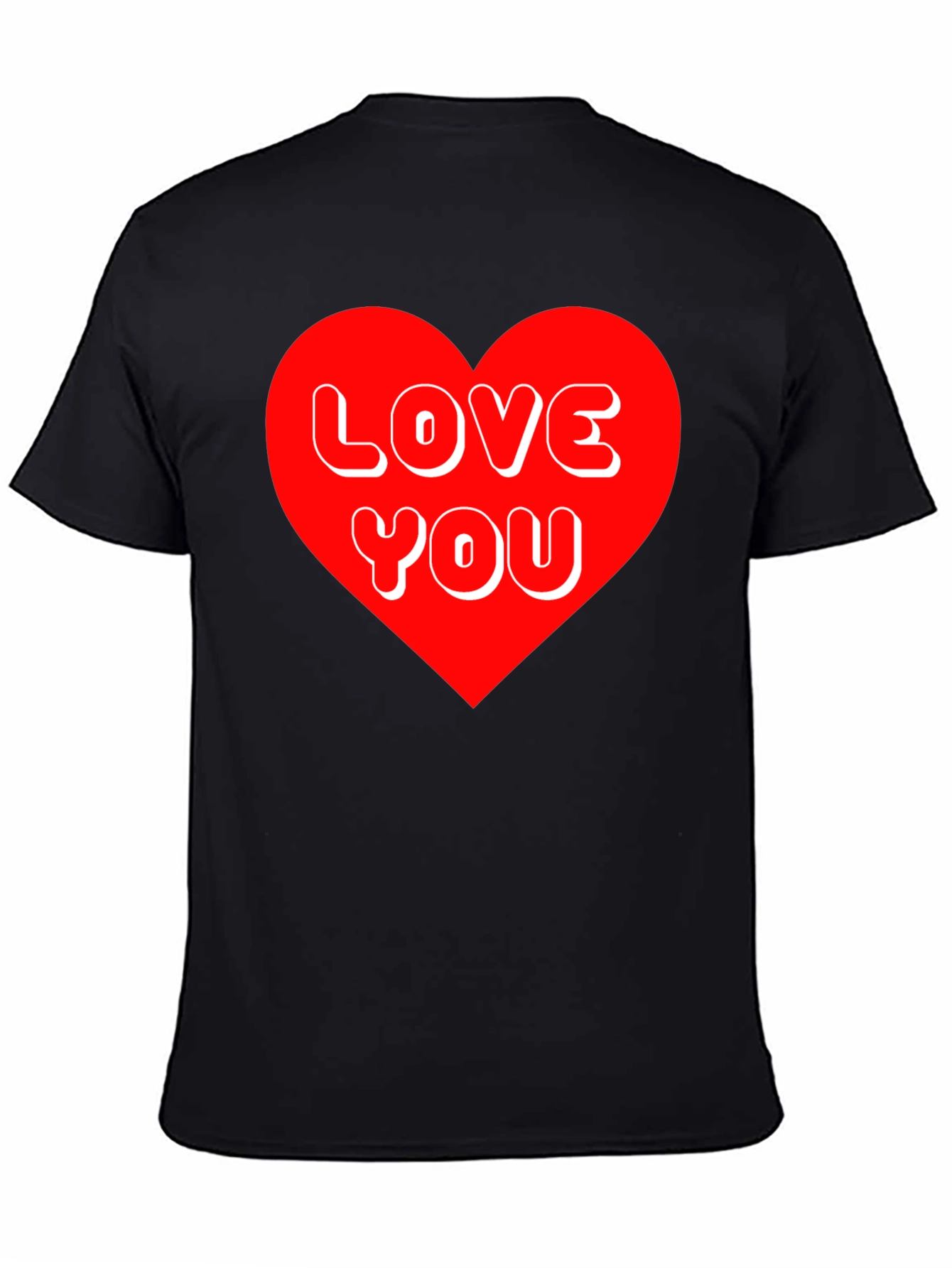 Black Love You Heart Graphic Tee - Black view 4