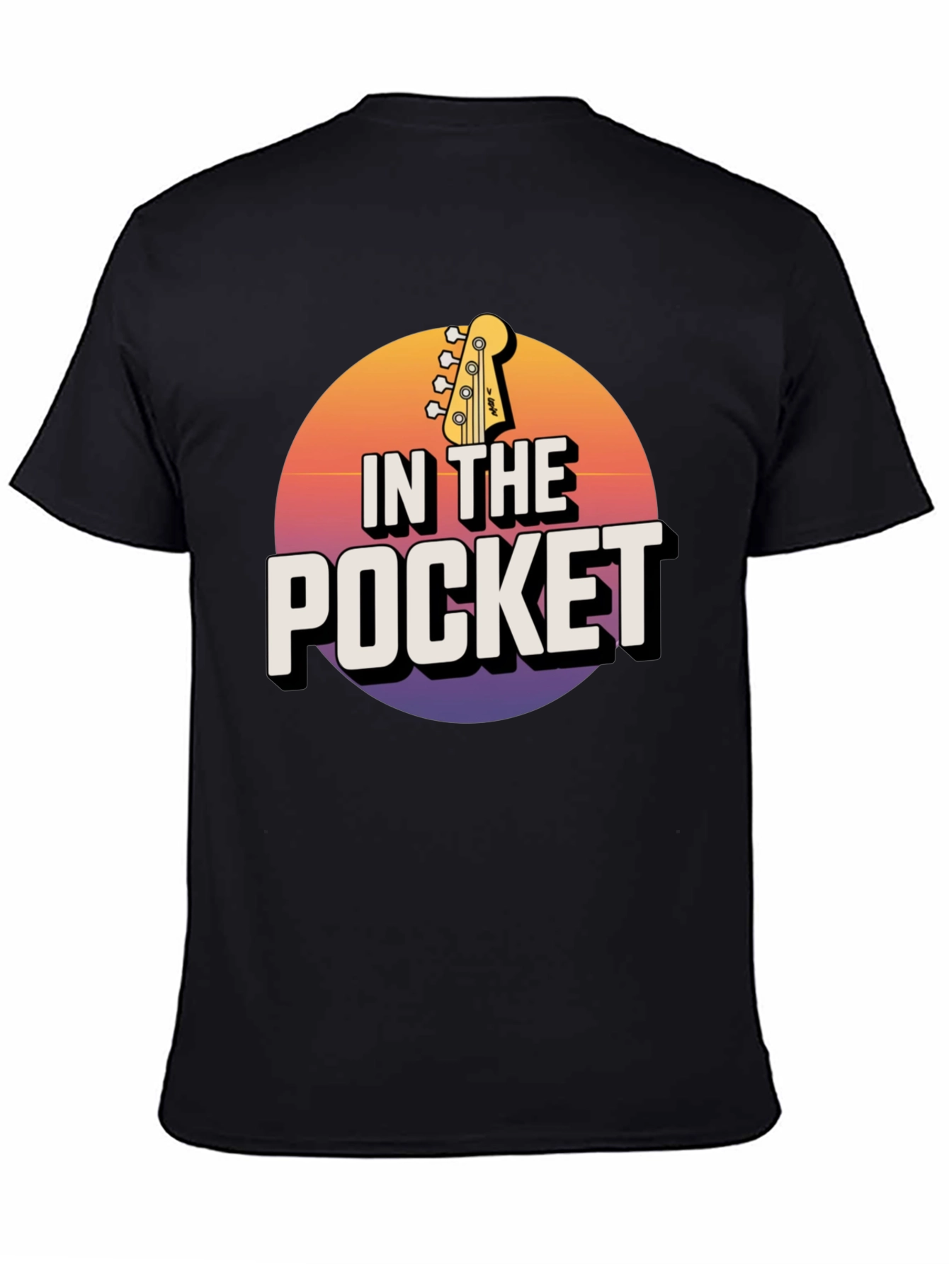 Black In the Pocket Bass Guitar Graphic Tee view 4