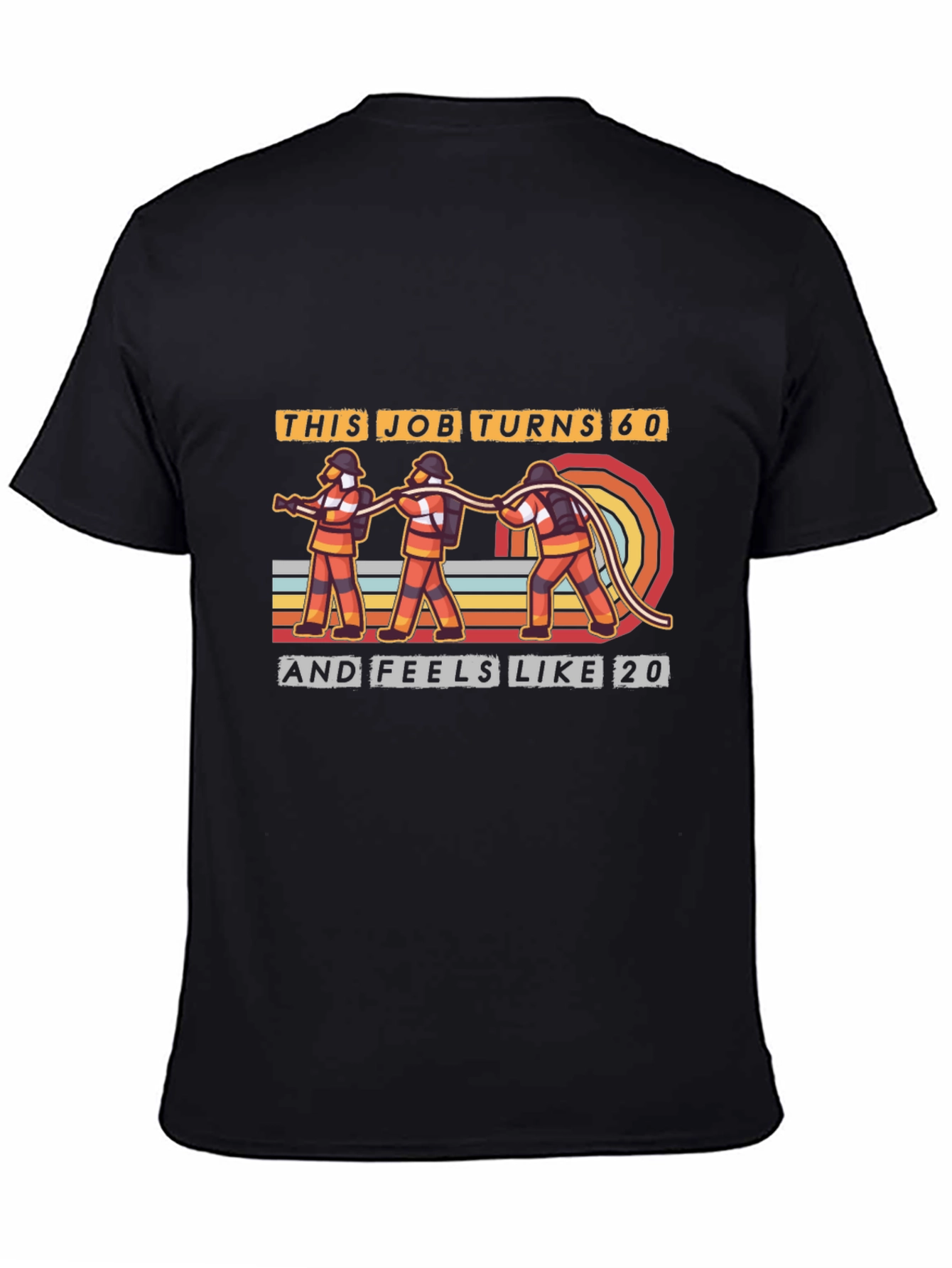 Black Firefighter 'This Job Turns 60' Graphic T-Shirt view 4