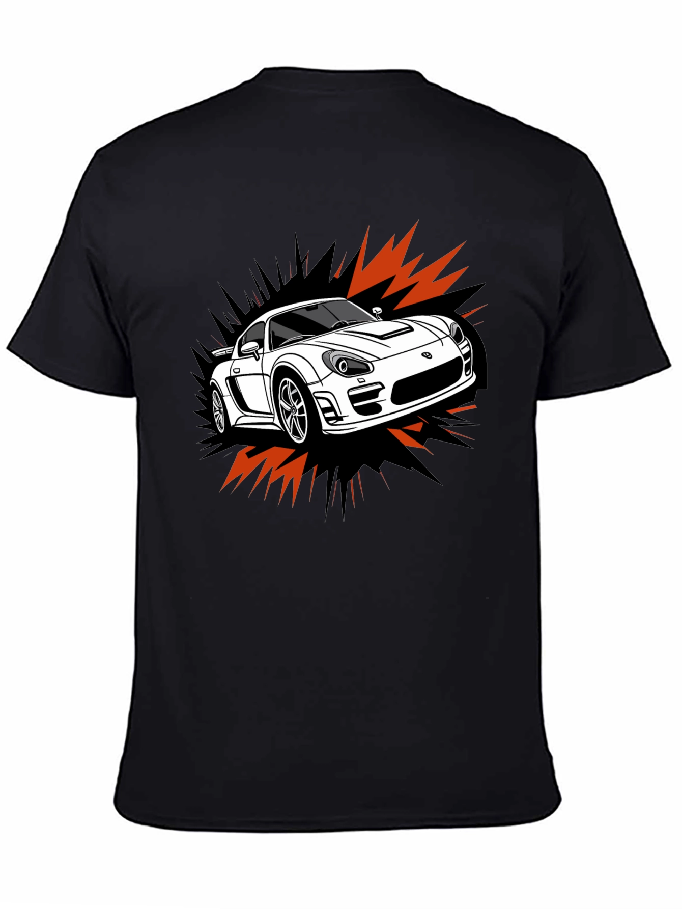 Black Cool Car Graphic T-Shirt view 4
