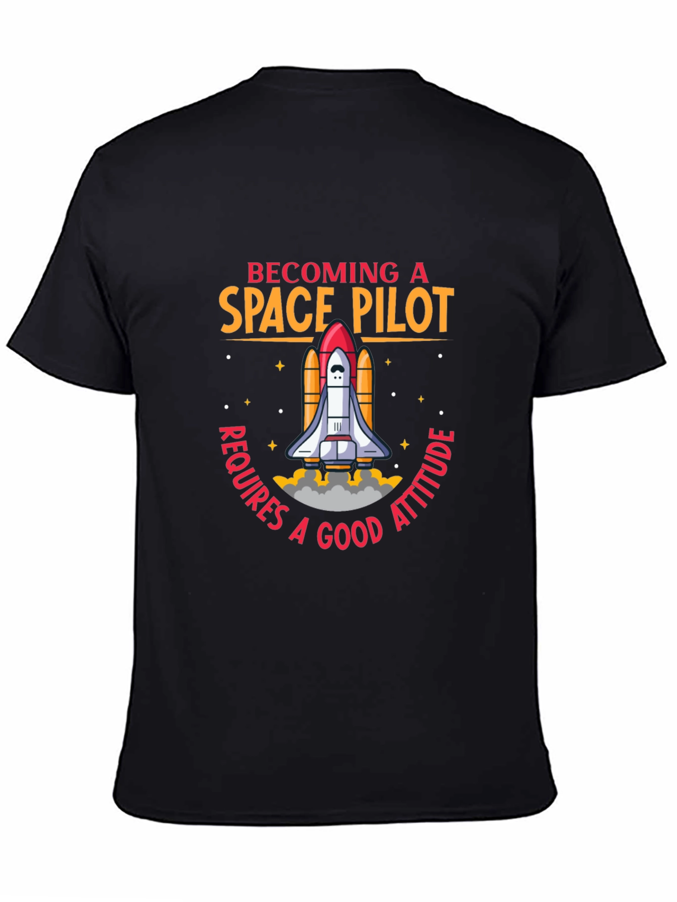 Black Space Pilot Graphic T-Shirt view 4