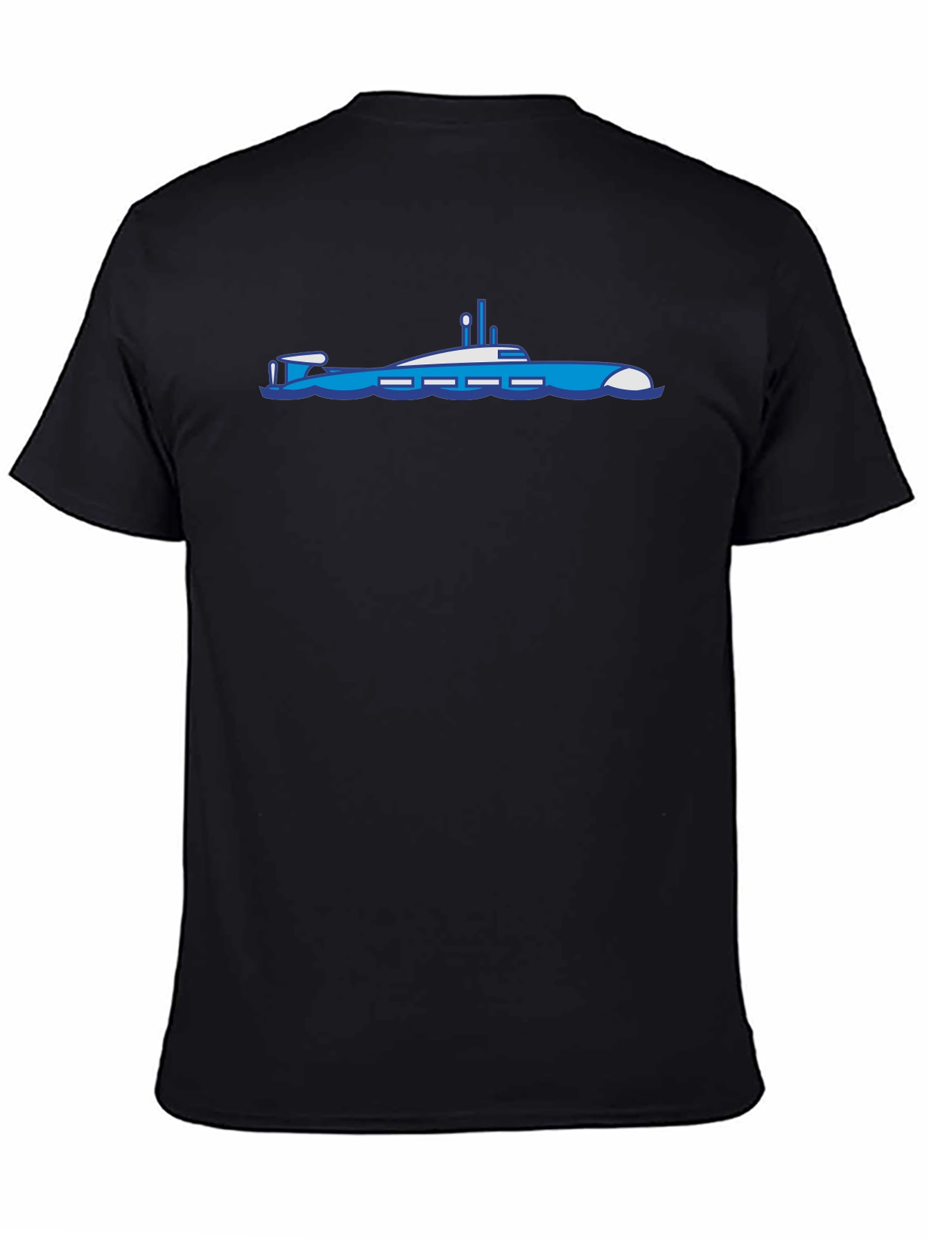 Black Submarine Graphic T-Shirt - Bold Black Cotton Tee view 4