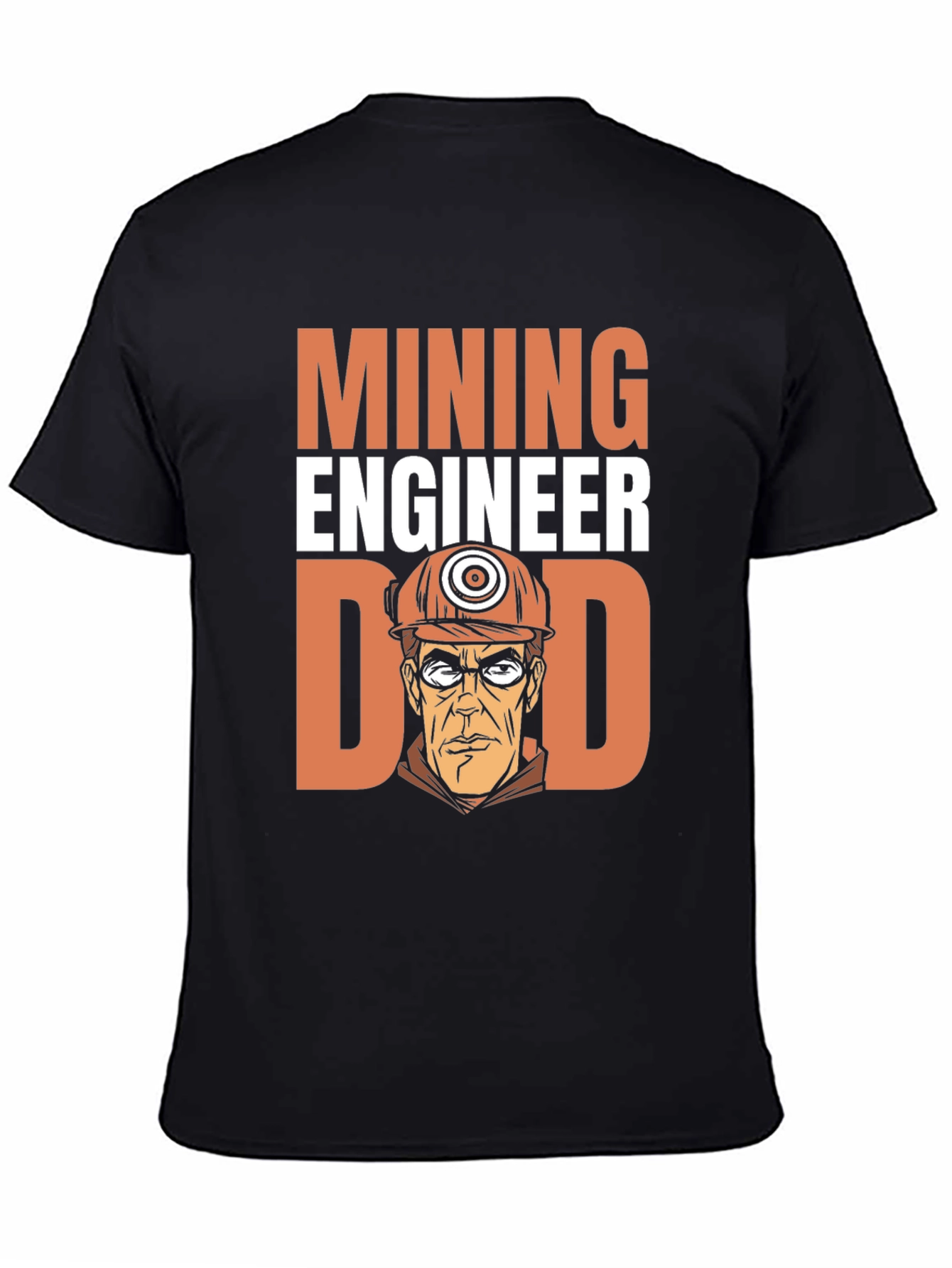 Black Mining Engineer Dad T-Shirt view 4