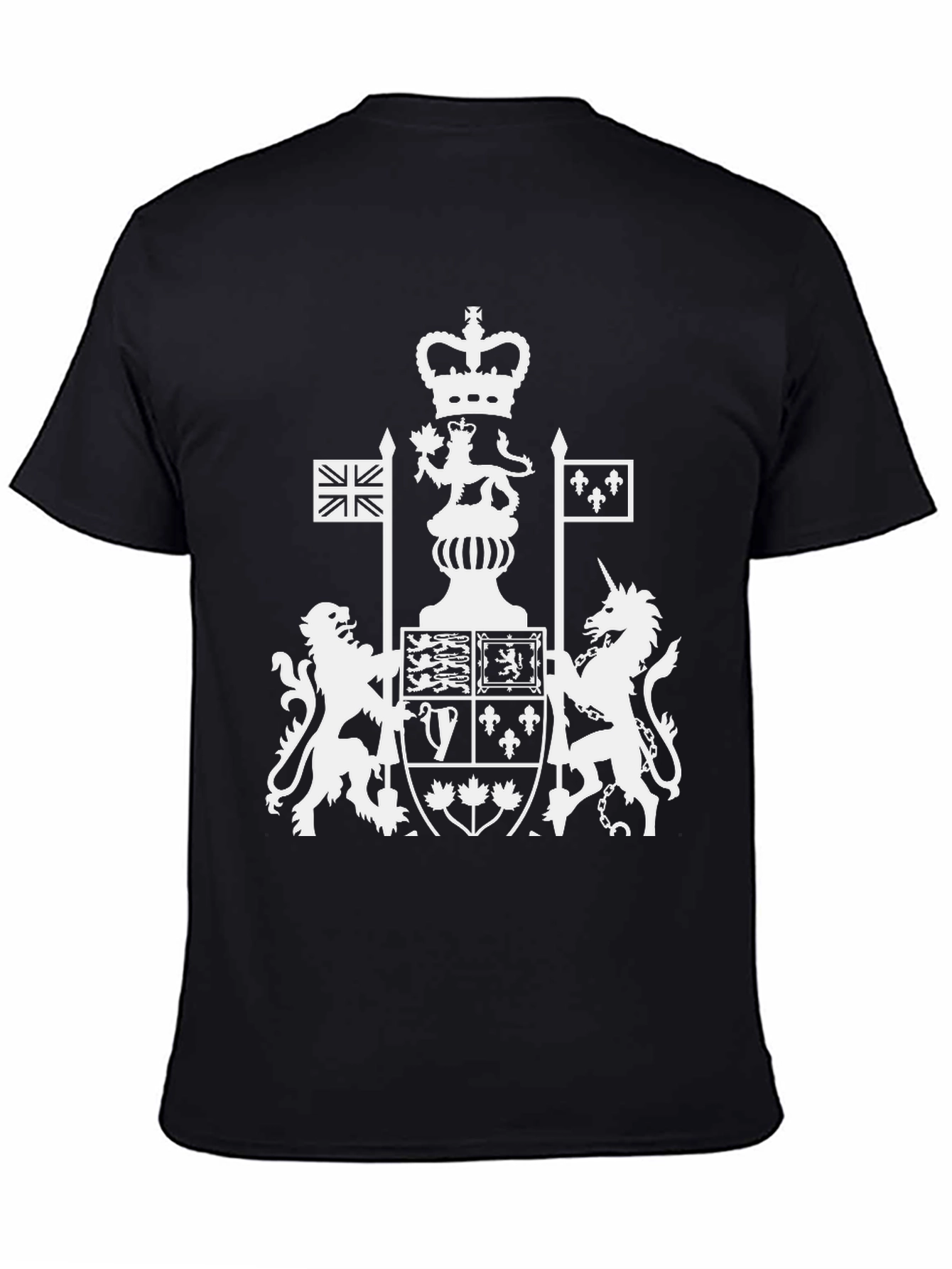Black Black T-Shirt with White Royal Coat of Arms Graphic view 4