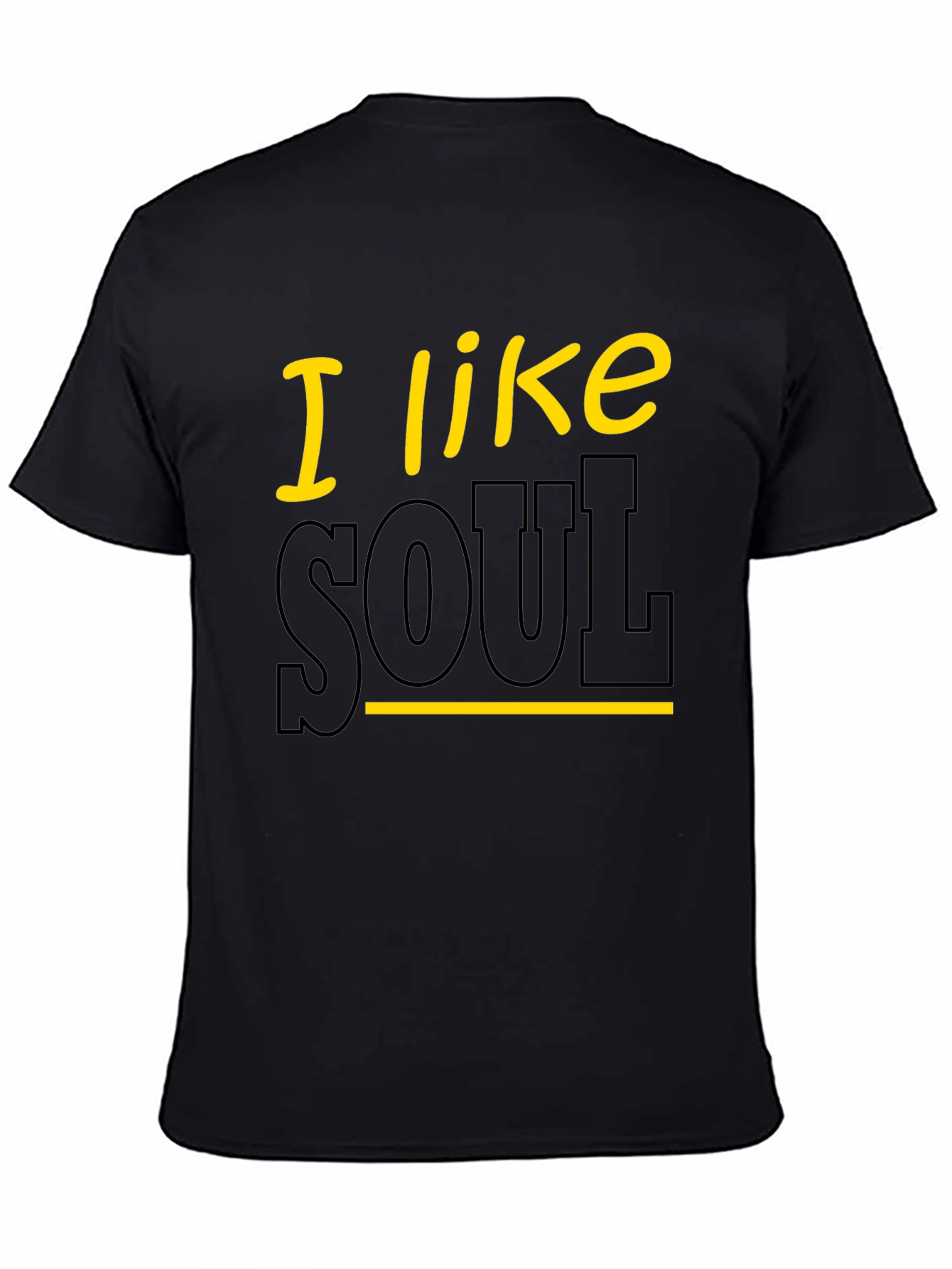 Black I Like Soul Graphic Tee - Black Cotton T-Shirt view 4