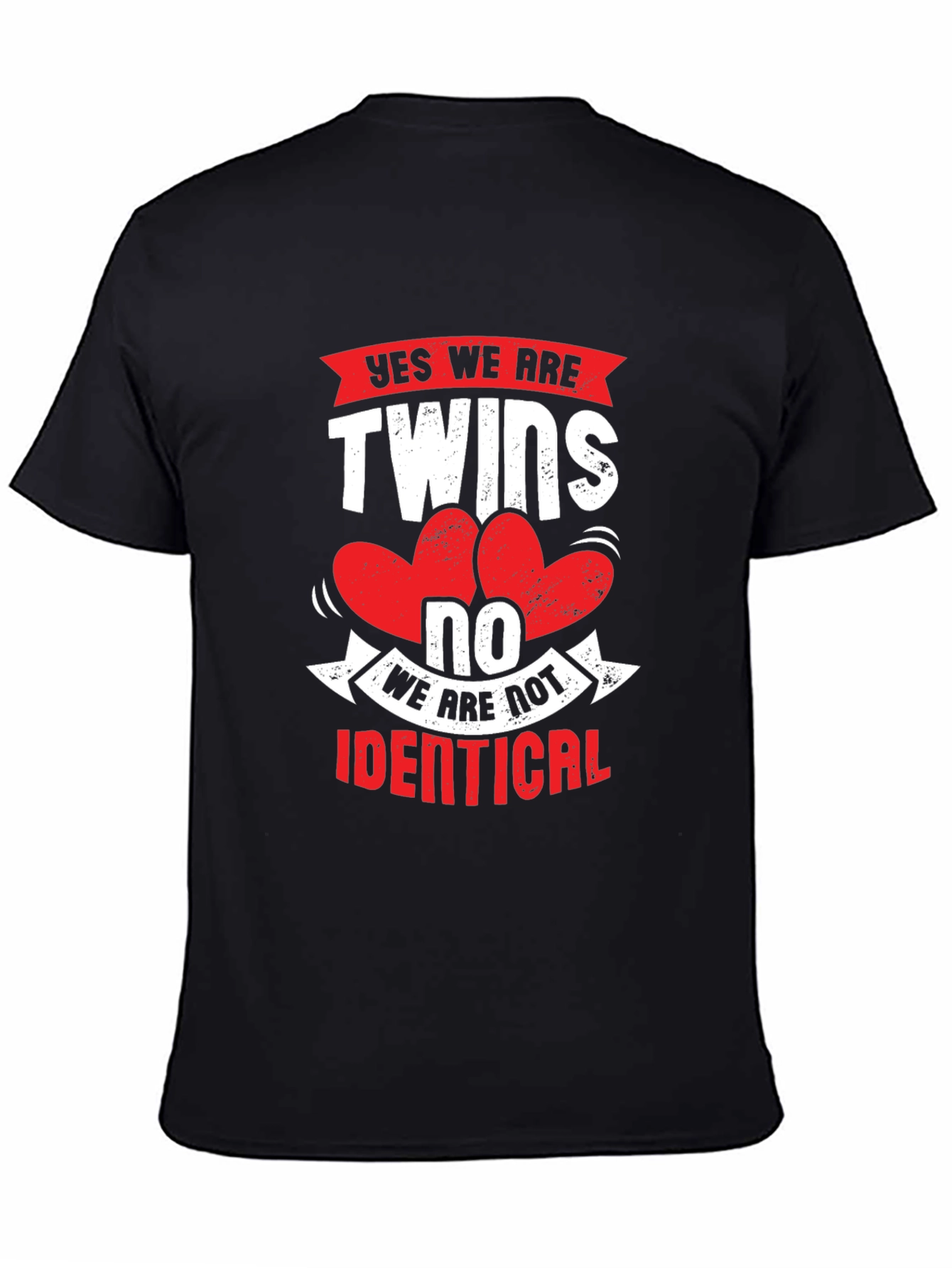 Black Yes We Are Twins T-Shirt - Novelty Tee view 4