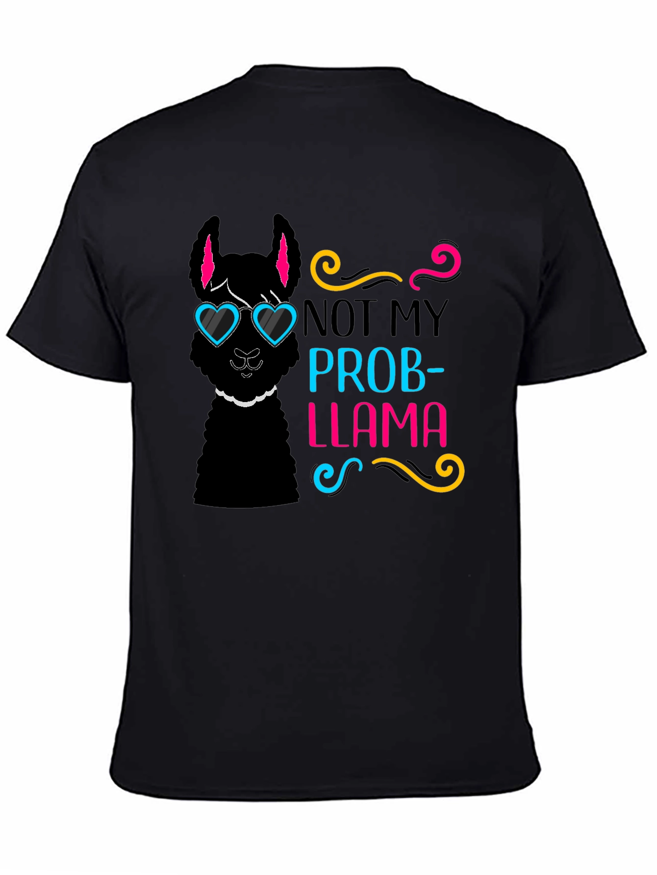 Black Not My Prob-Llama T-Shirt, Funny Graphic Tee view 4