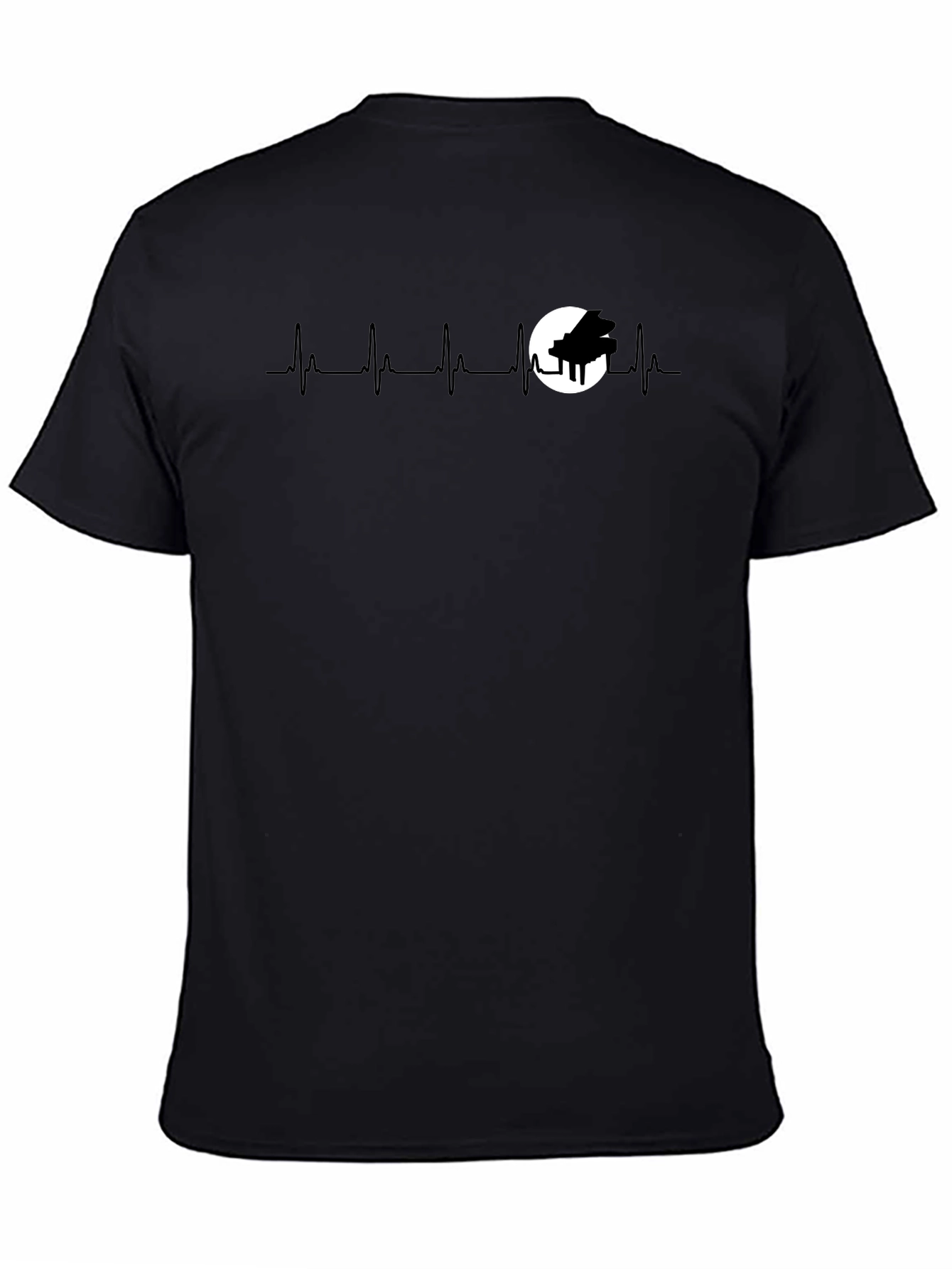 Black Piano Heartbeat T-Shirt - Musician Tee view 4