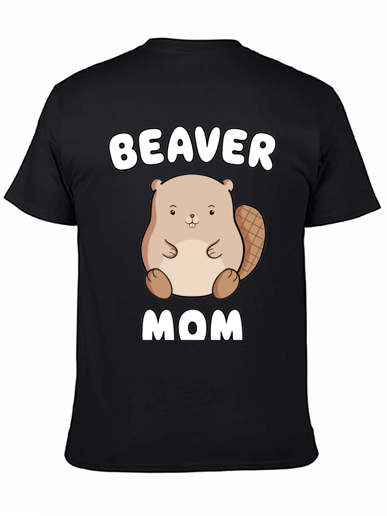 Black Beaver Mom Graphic Tee - Unisex Cotton T-Shirt view 4