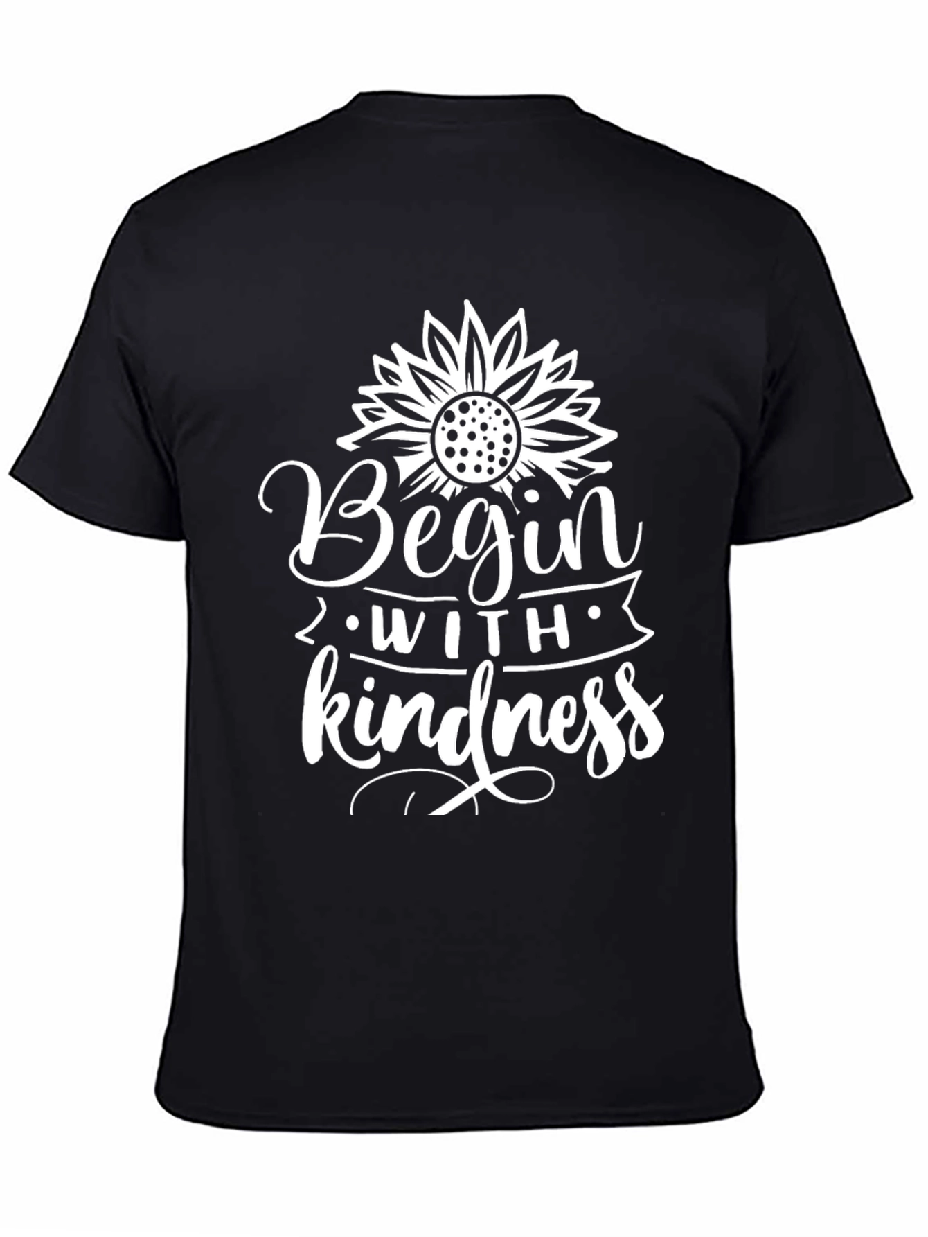 Black Begin With Kindness Graphic Tee view 4