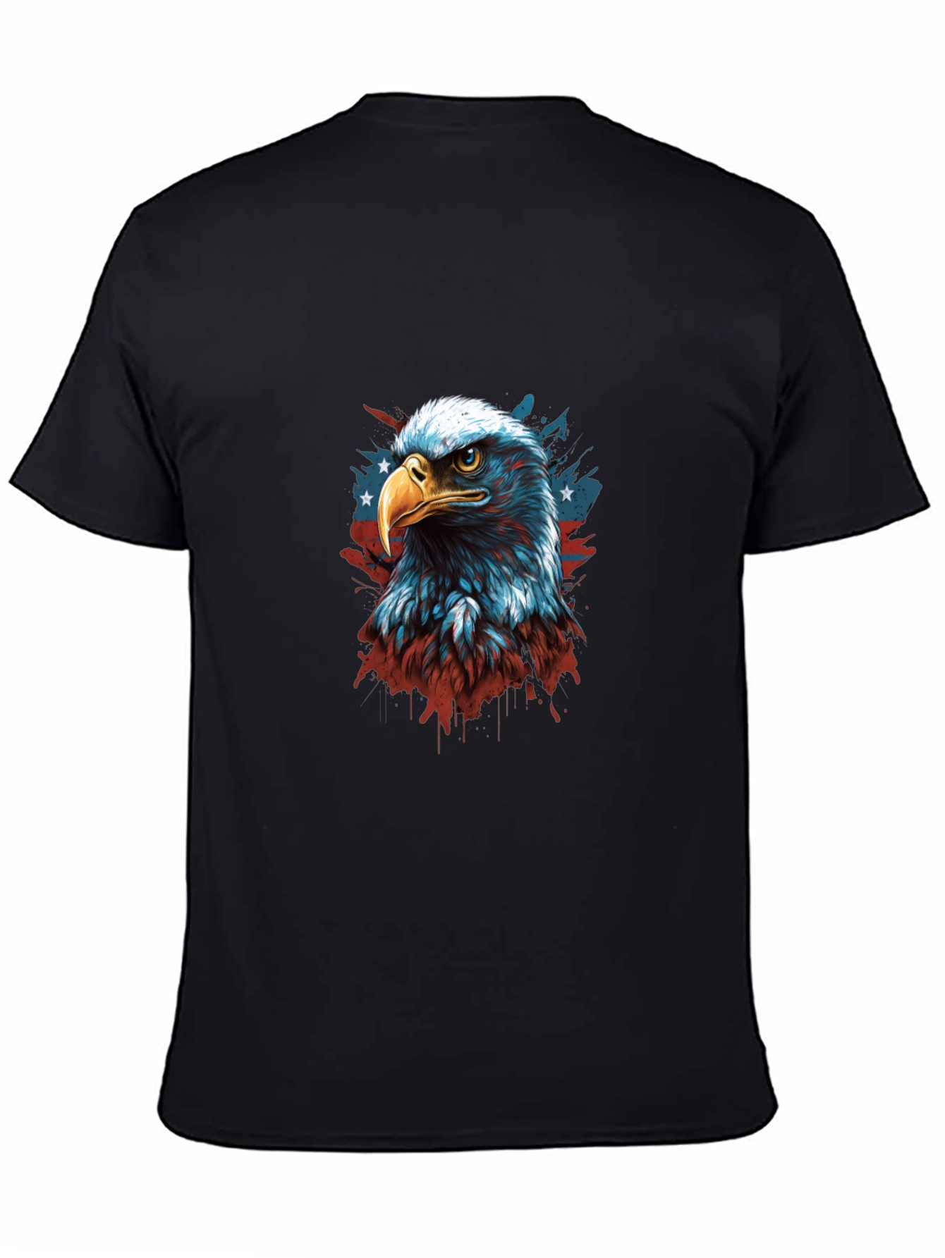 Black Patriotic Eagle Graphic Tee - Men's Black T-Shirt view 4