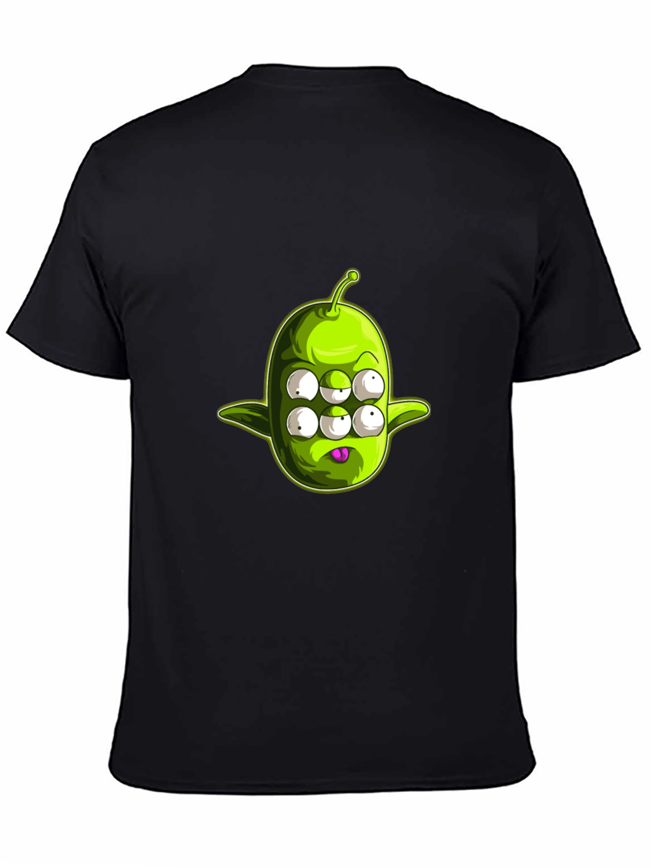 Black Six-Eyed Alien Graphic Tee - Men's Black T-Shirt view 4
