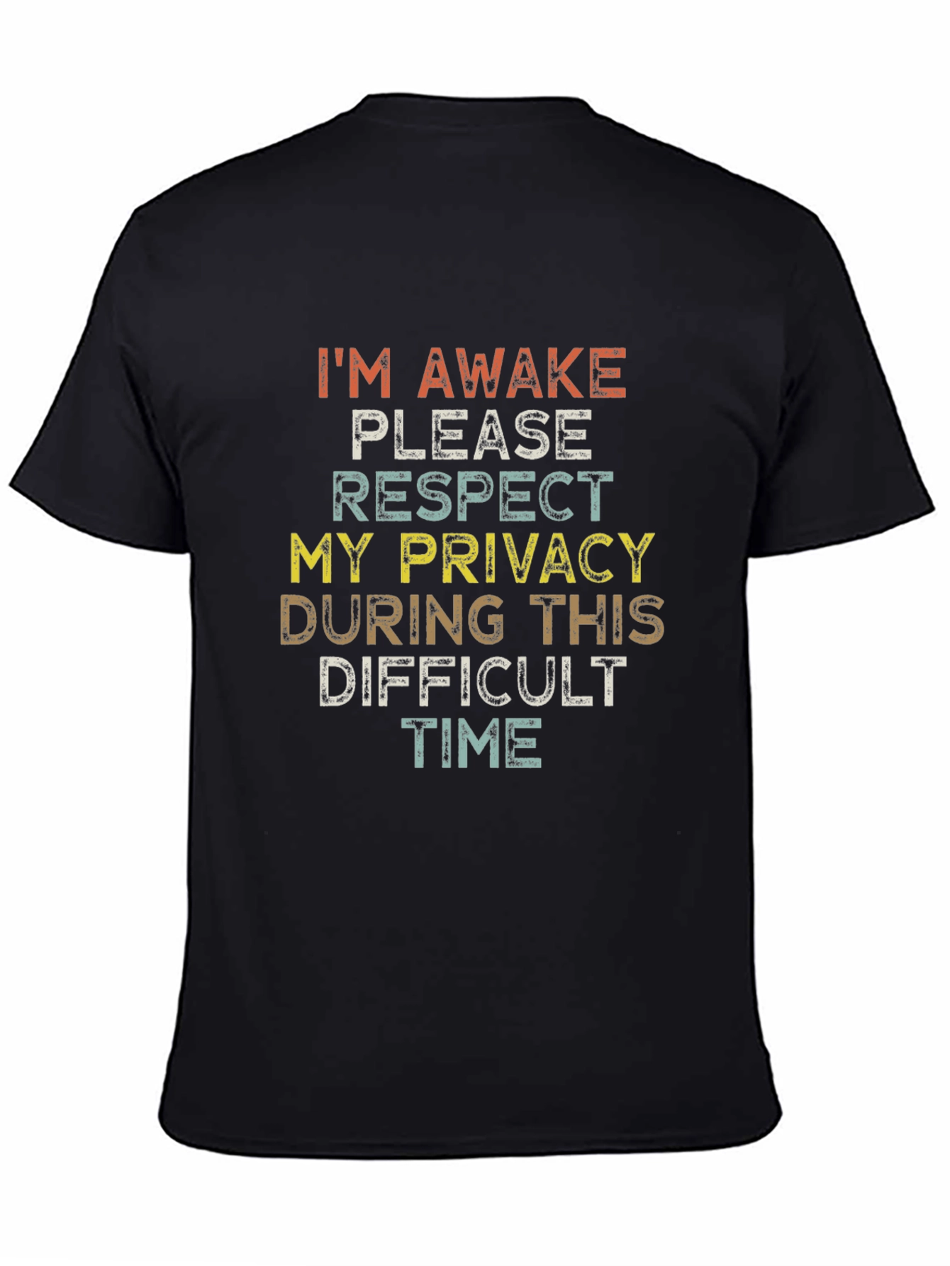 Black Humorous 'I'm Awake' Graphic T-Shirt view 4