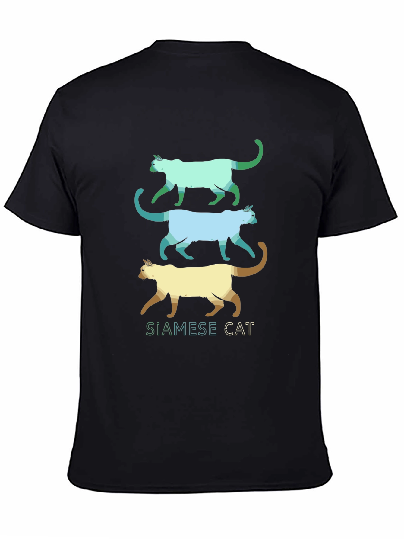 Black Siamese Cat T-Shirt - Cool Cat Design view 4