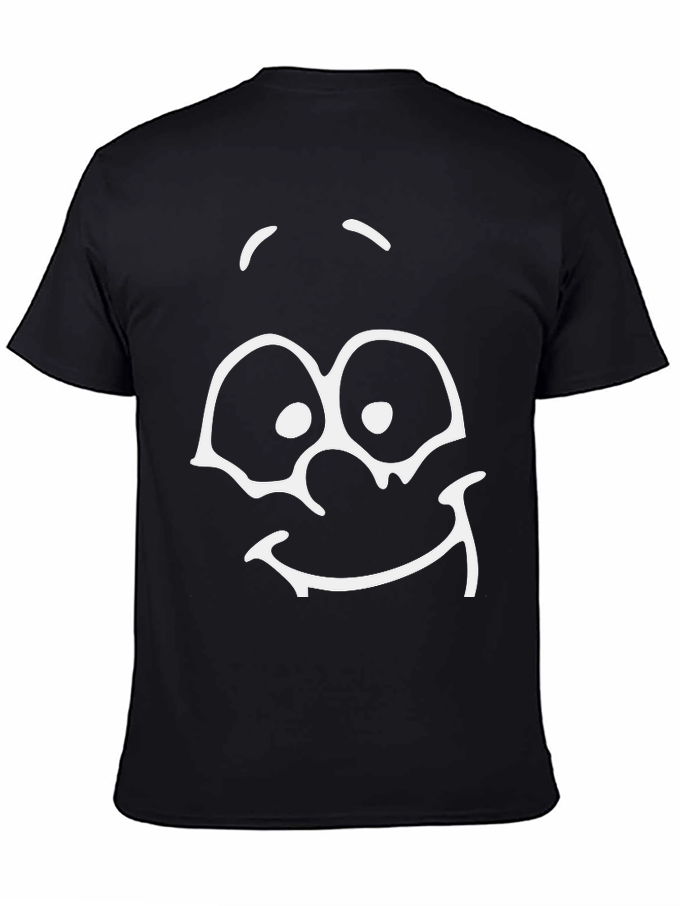 Black Funny Face Graphic Black T-Shirt view 4