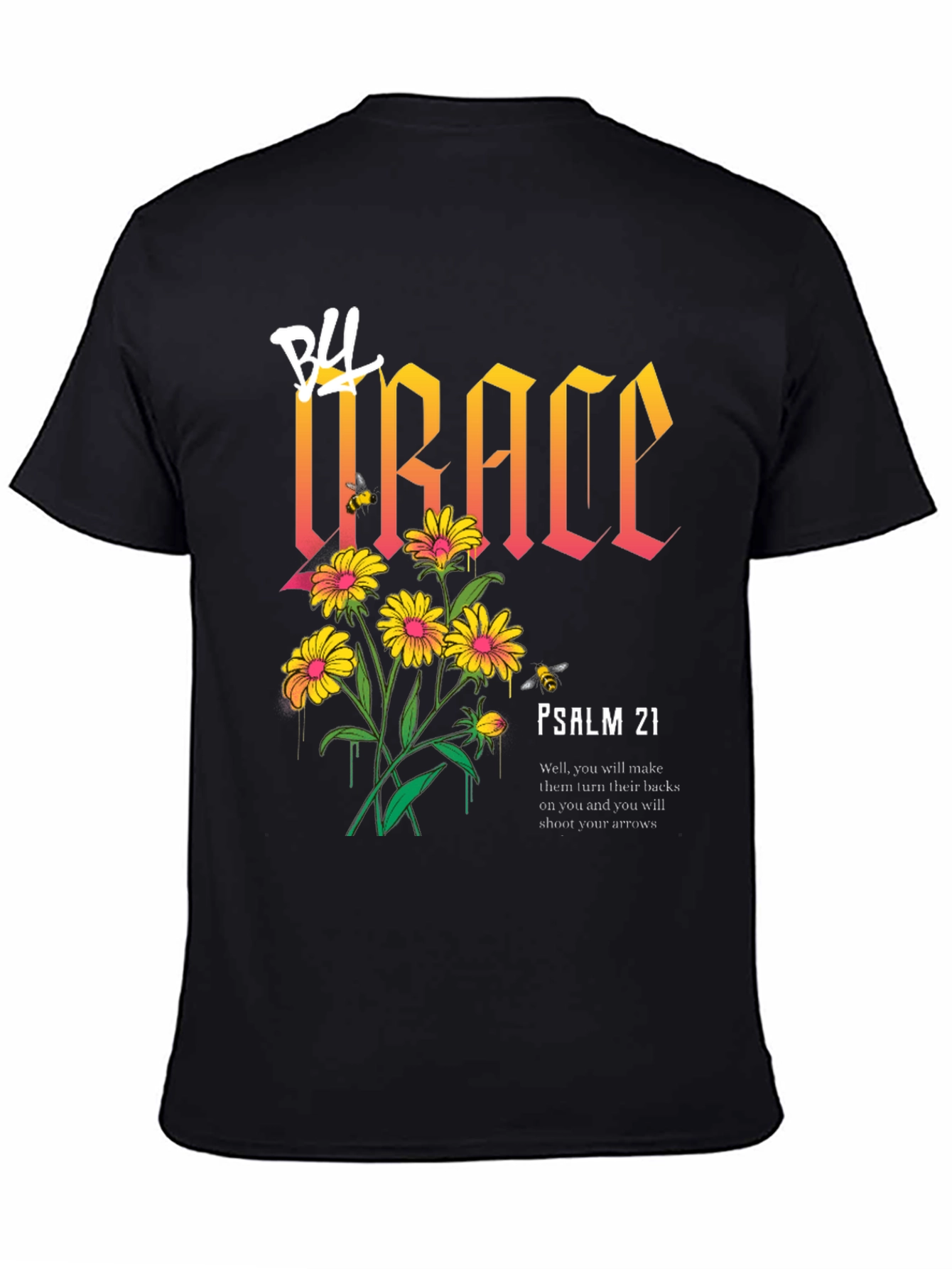 Black Grace Floral Graphic Print T-Shirt view 4