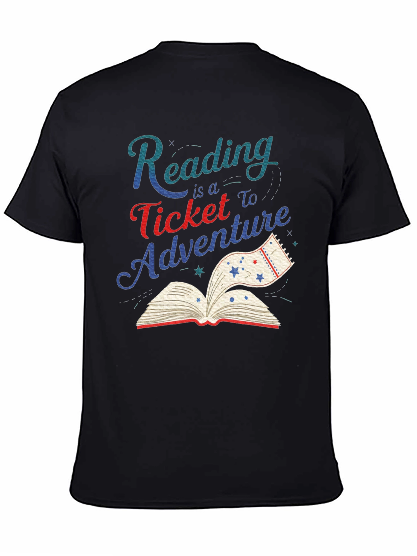 Black Reading Adventure Graphic Tee view 4