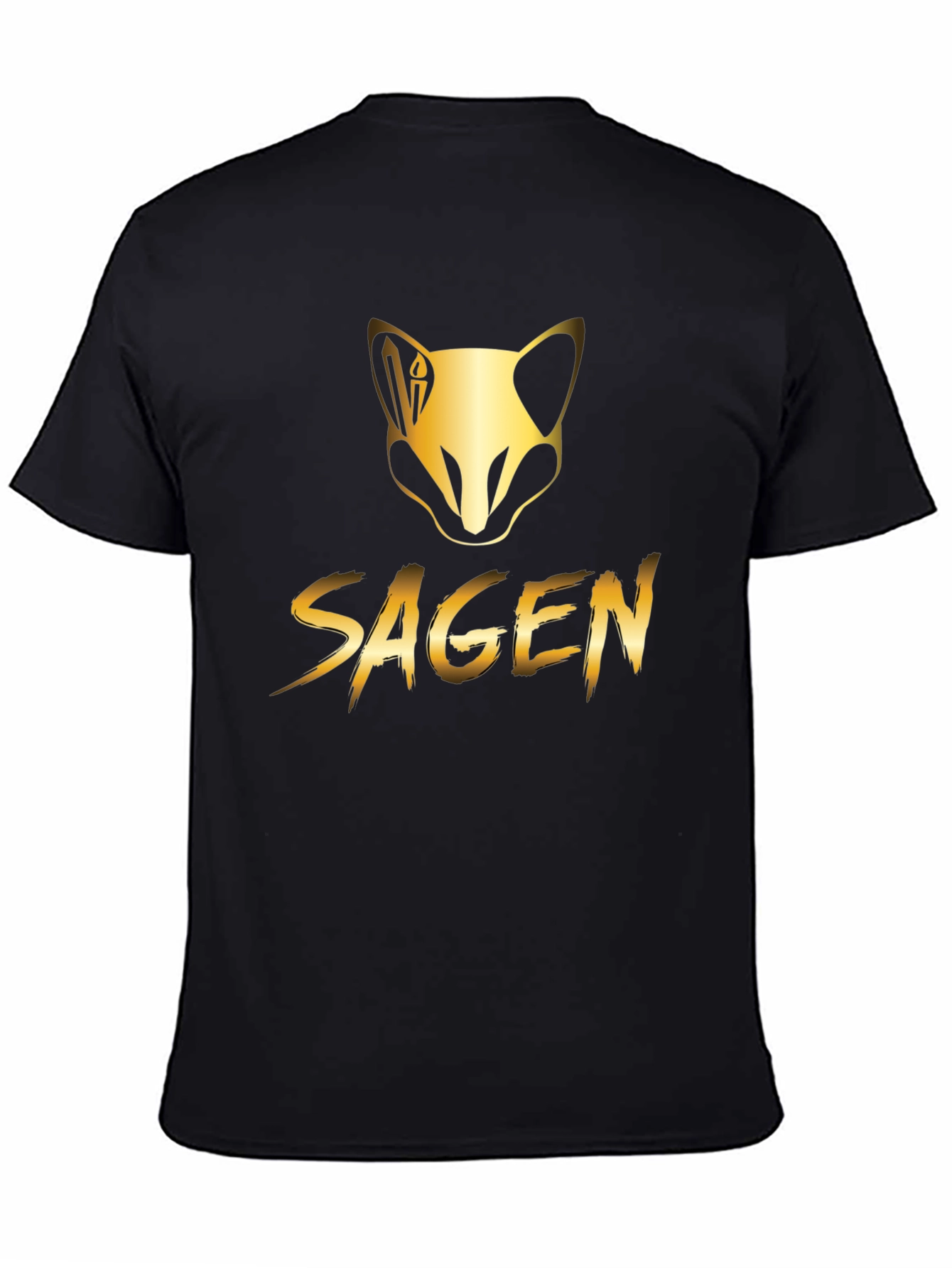 Black Sagen Graphic T-Shirt - Gold Design view 4