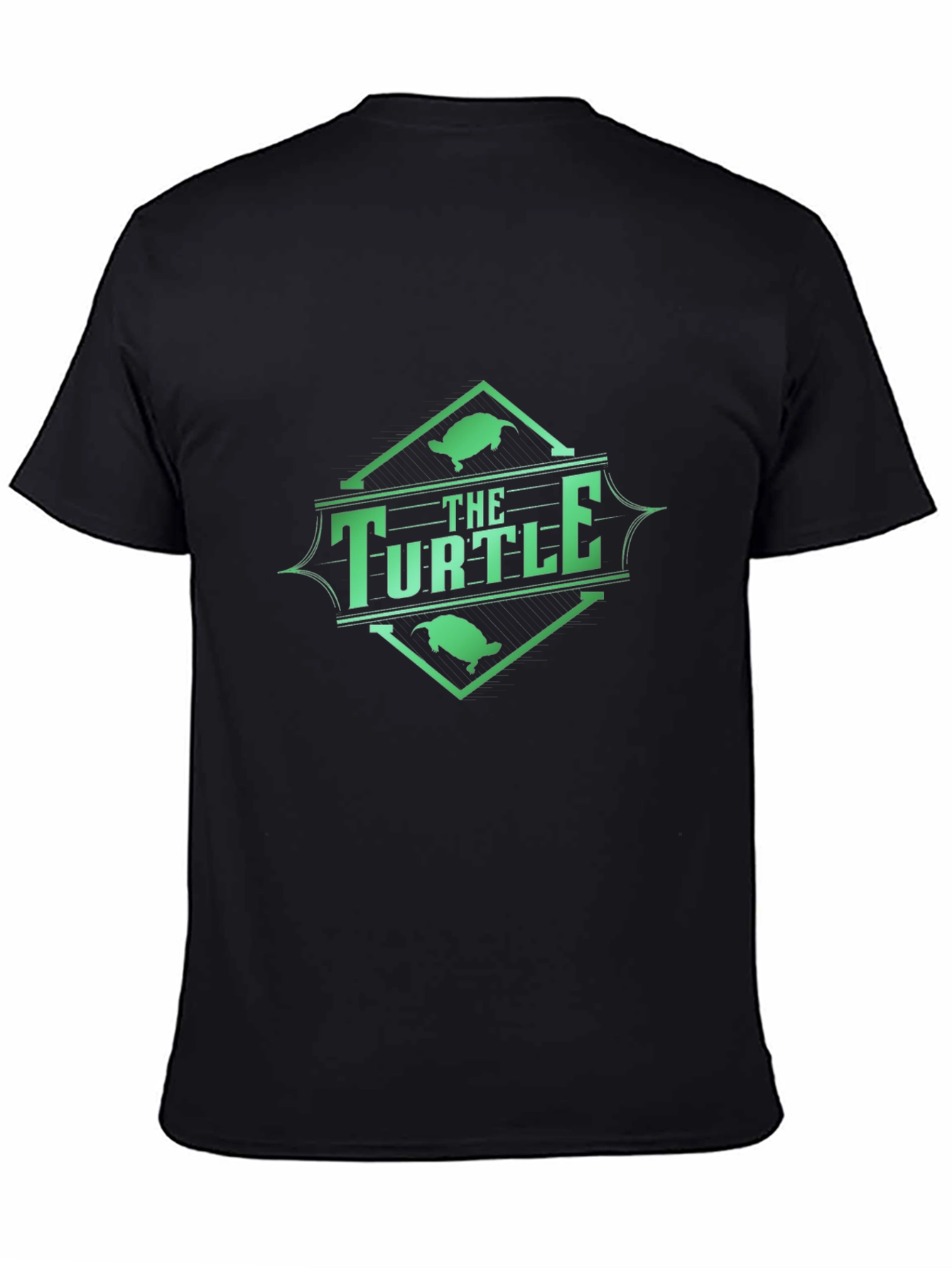 Black The Turtle Graphic Tee - Black Cotton Blend T-Shirt view 4