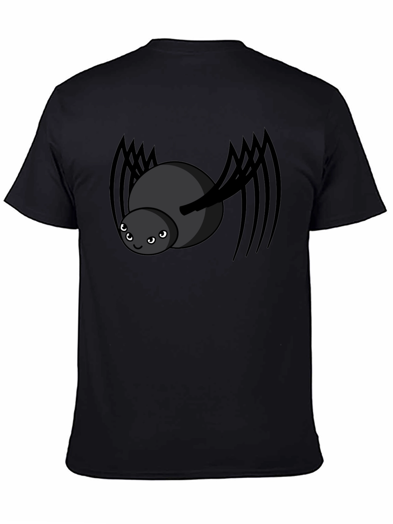 Black Cute Spider Graphic Black T-Shirt view 4