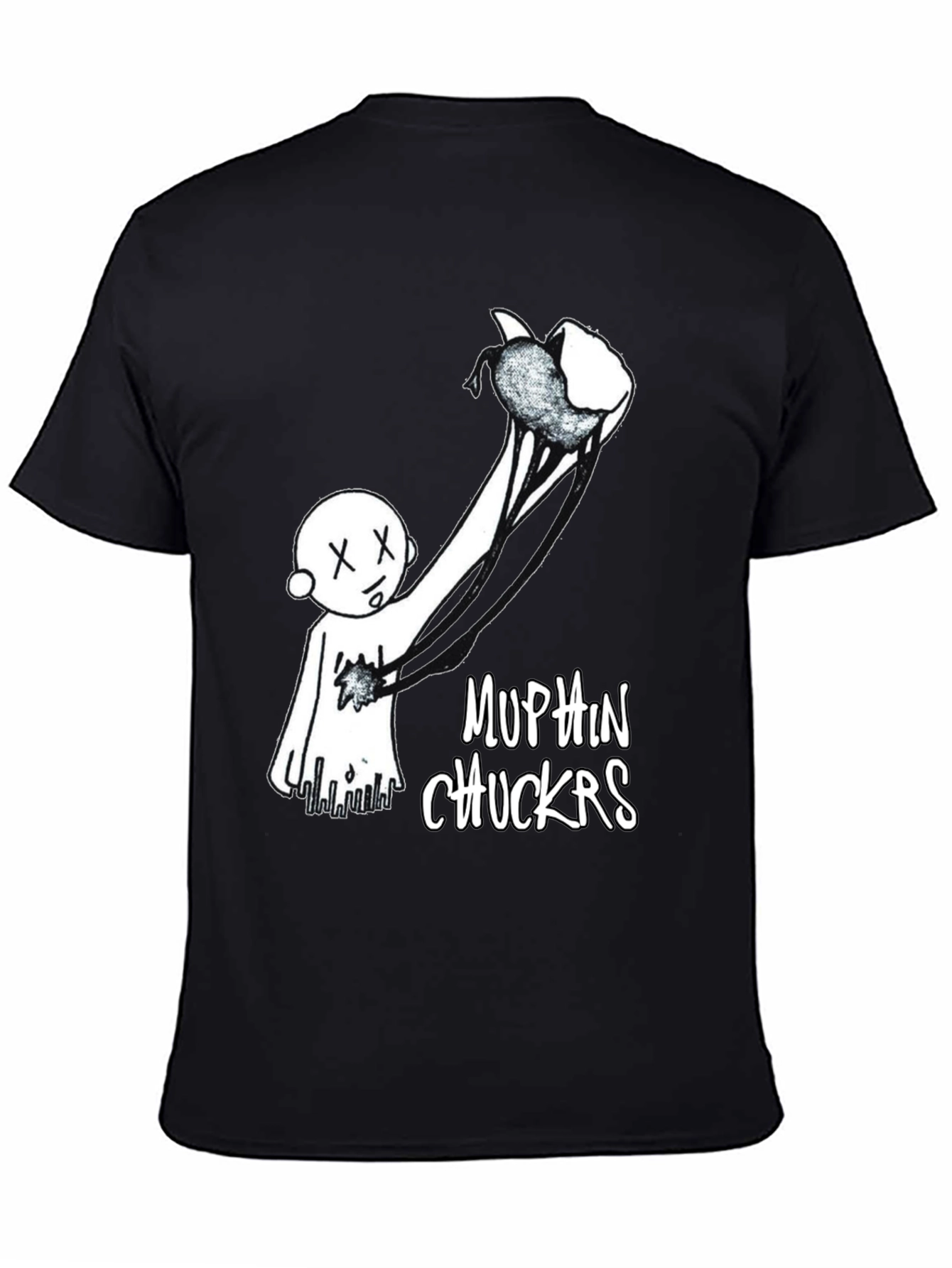 Black Muffin Chuckers Graphic Tee - Unique Design view 4