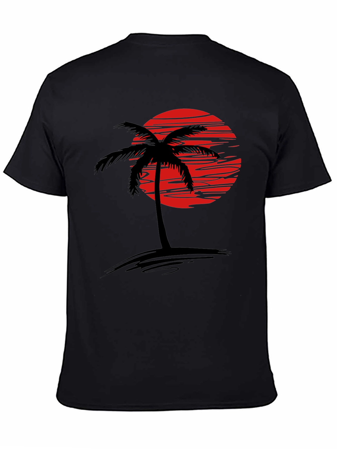 Black Sunset Palm Tree Graphic T-Shirt - Tropical Vibe view 4