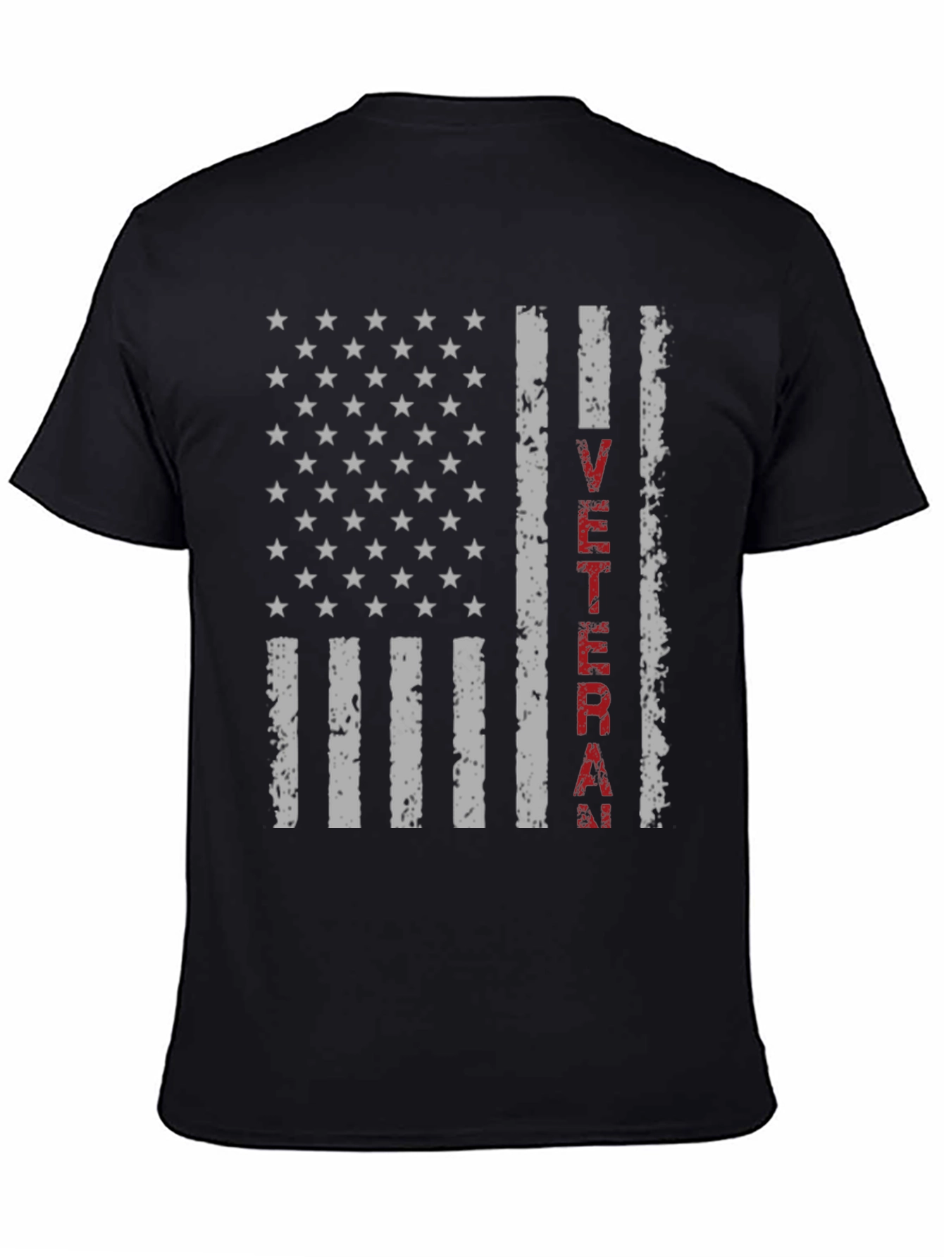Black Veteran Flag Graphic T-Shirt view 4