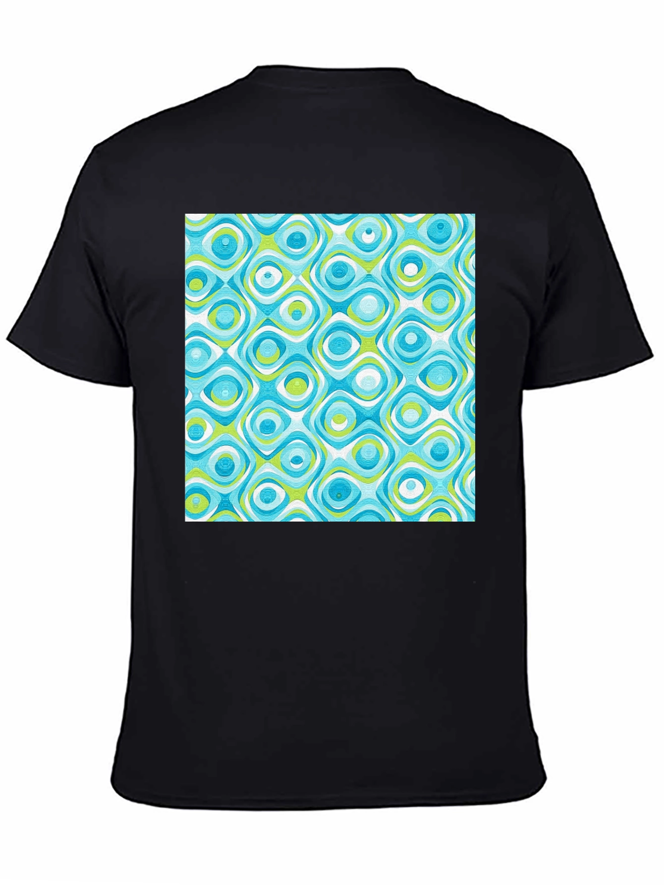 Black Retro Pattern Tee - Cool & Stylish view 4
