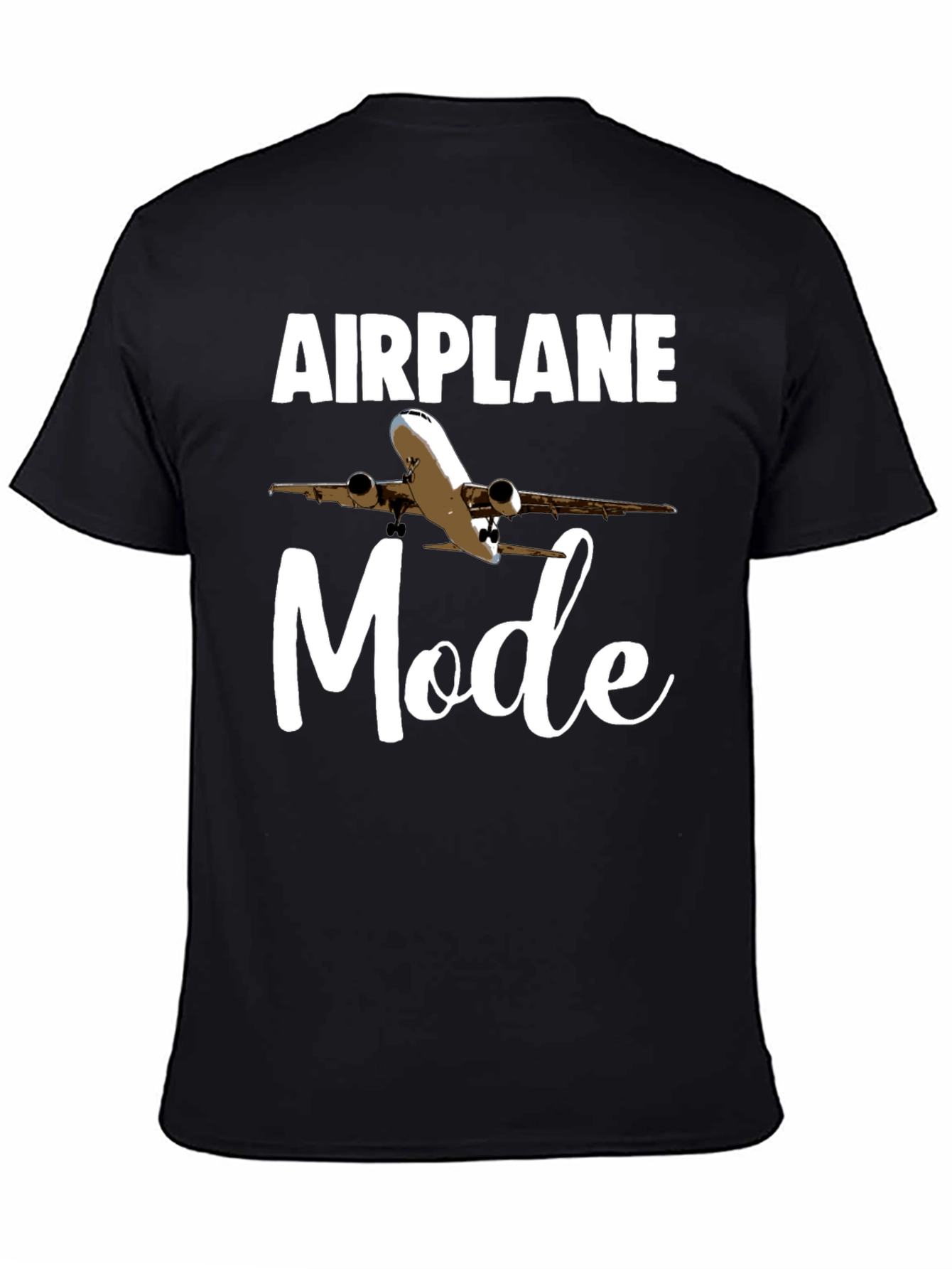 Black Airplane Mode T-Shirt | Funny Travel Tee view 4