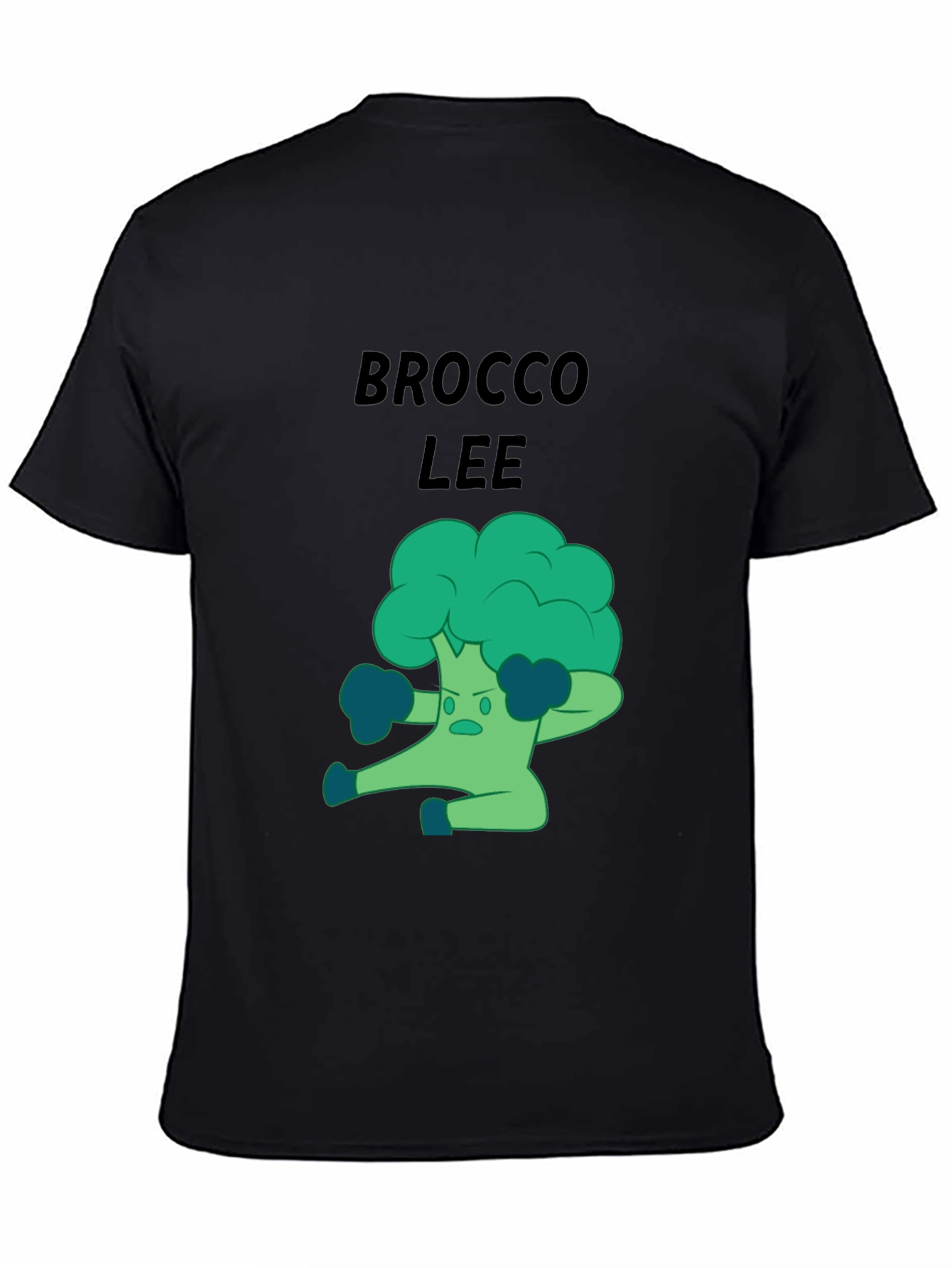Black Brocco Lee T-Shirt - Funny Vegetable Boxer view 4