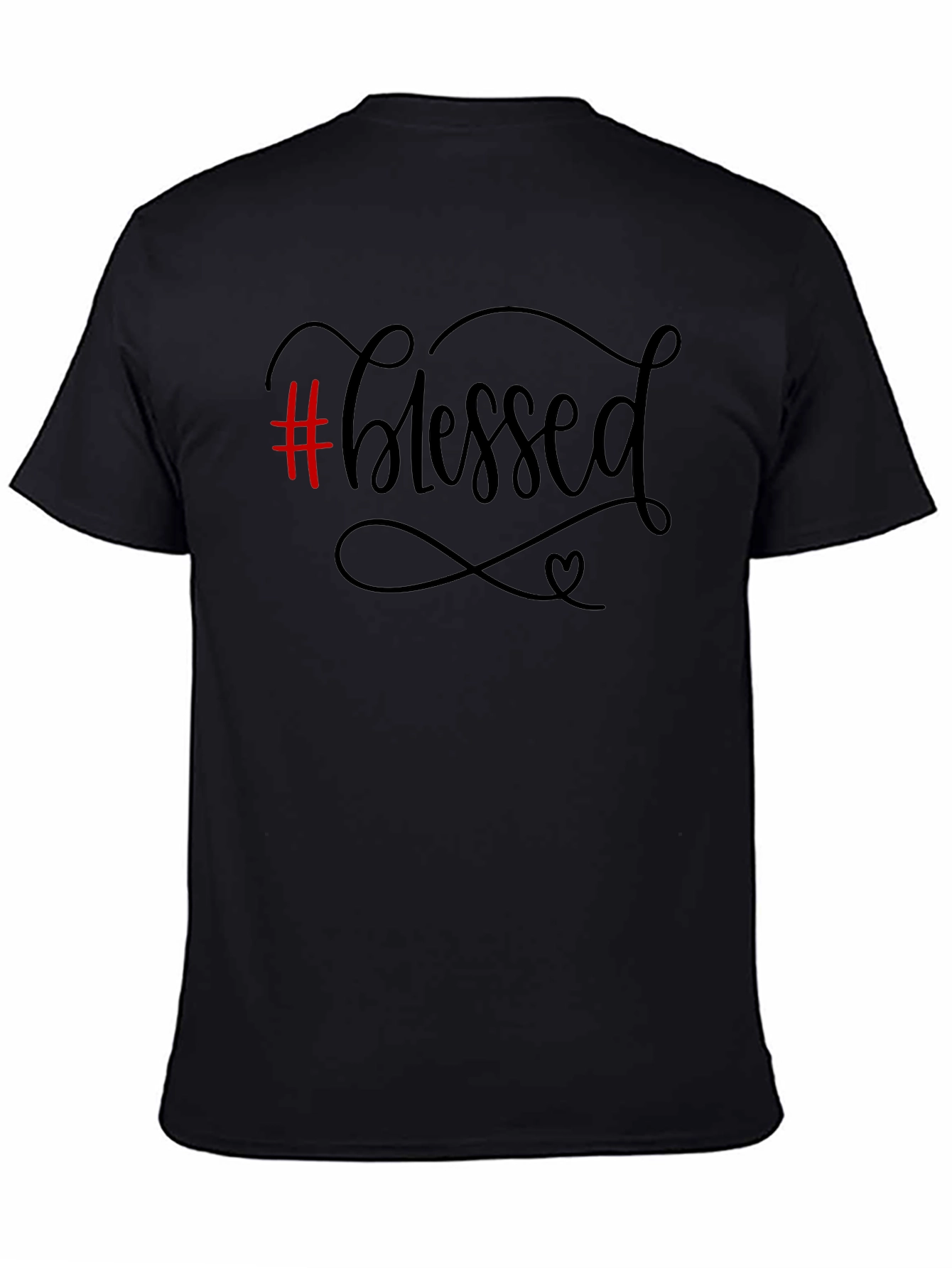 Black #Blessed Graphic Print Men's Black T-Shirt view 4
