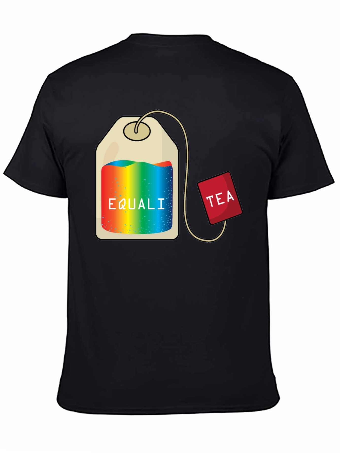 Black Equality Tea T-Shirt - Pride Rainbow Bag Tee view 4