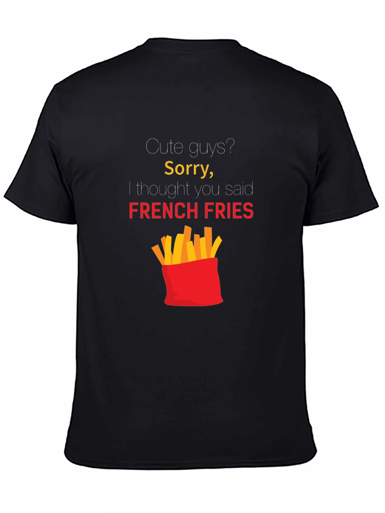 Black Funny French Fries Graphic Tee - Unisex view 4