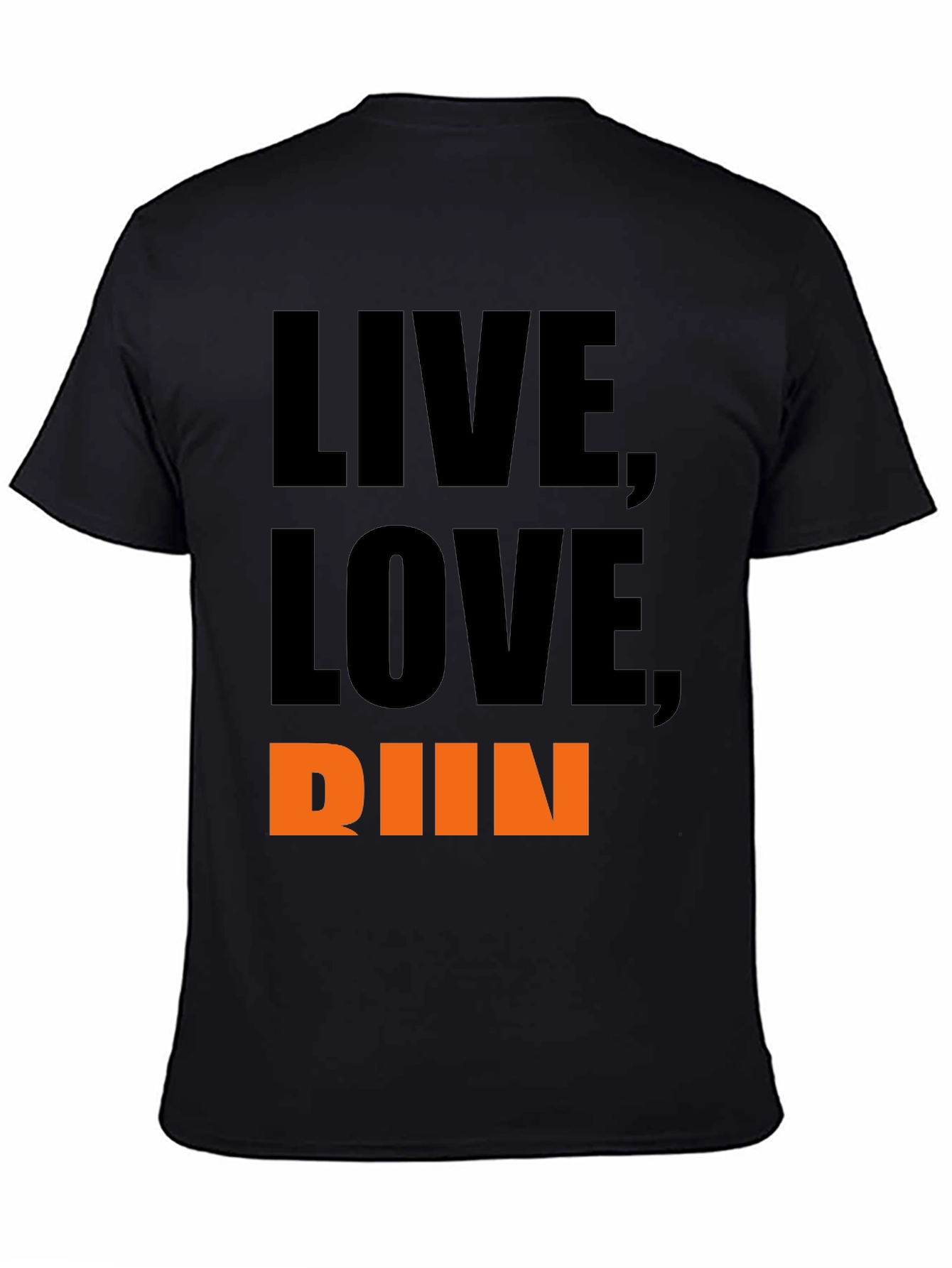 Black Live, Love, Run T-Shirt - Motivational Graphic Tee view 4